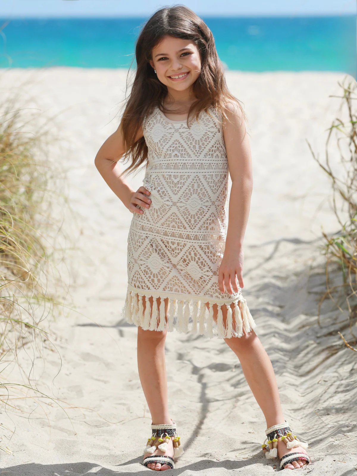 Boho Charm Crochet Fringe Dress - Image 6