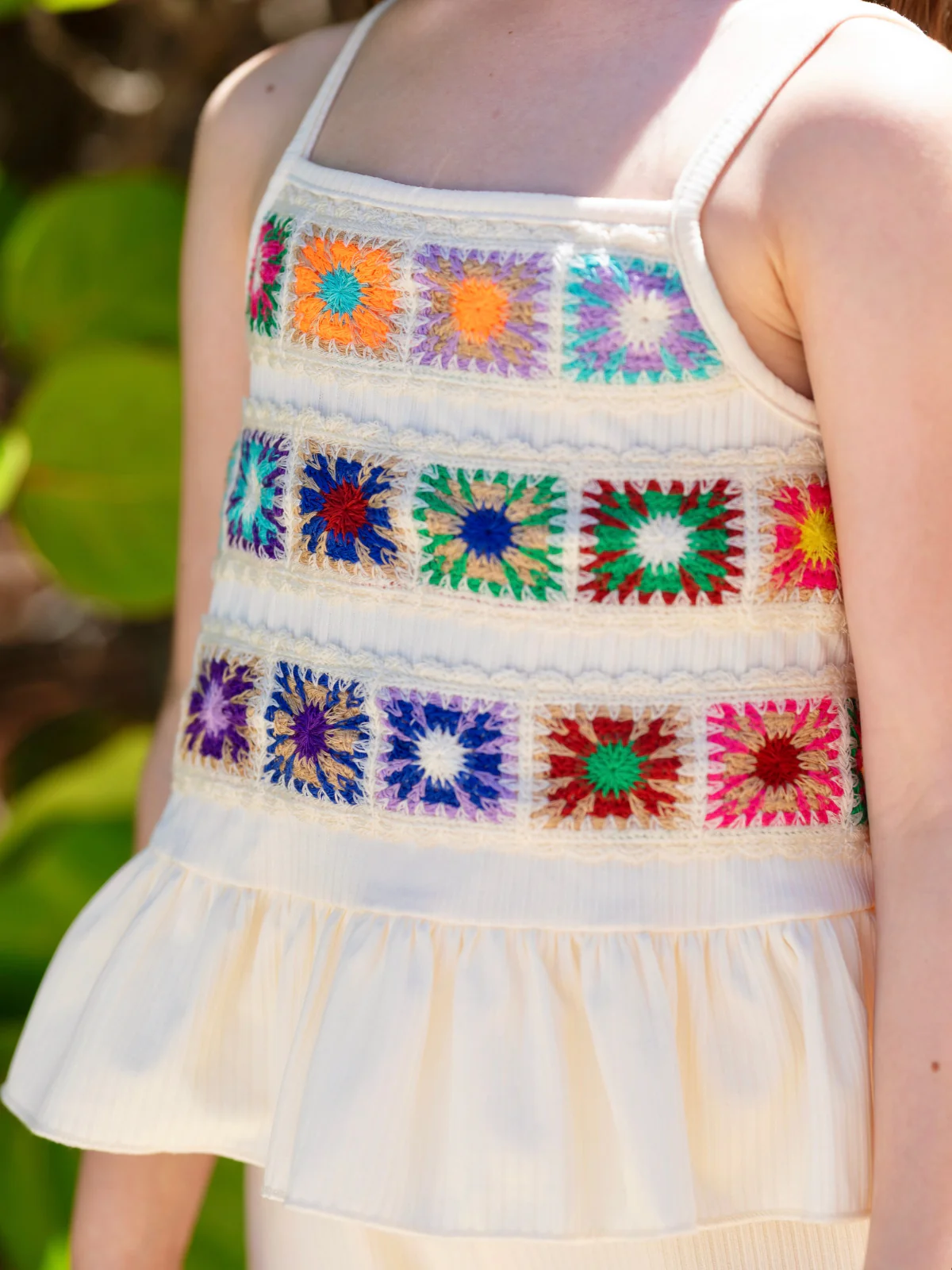 Coastal Cream Crochet Peplum Top and Short Set - Image 4