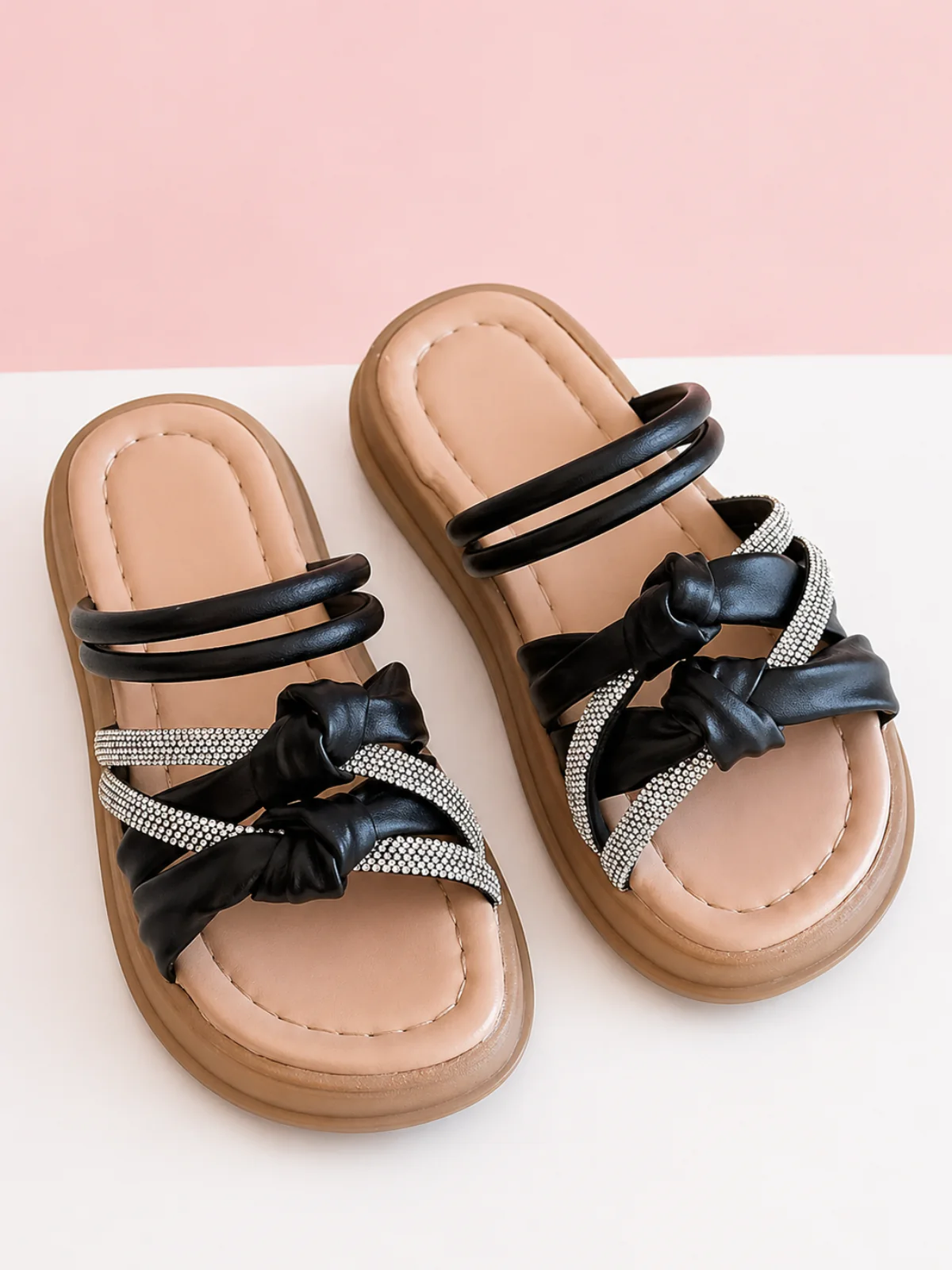 Coastal Twist Knot Strappy Slip On Sandal - Image 3