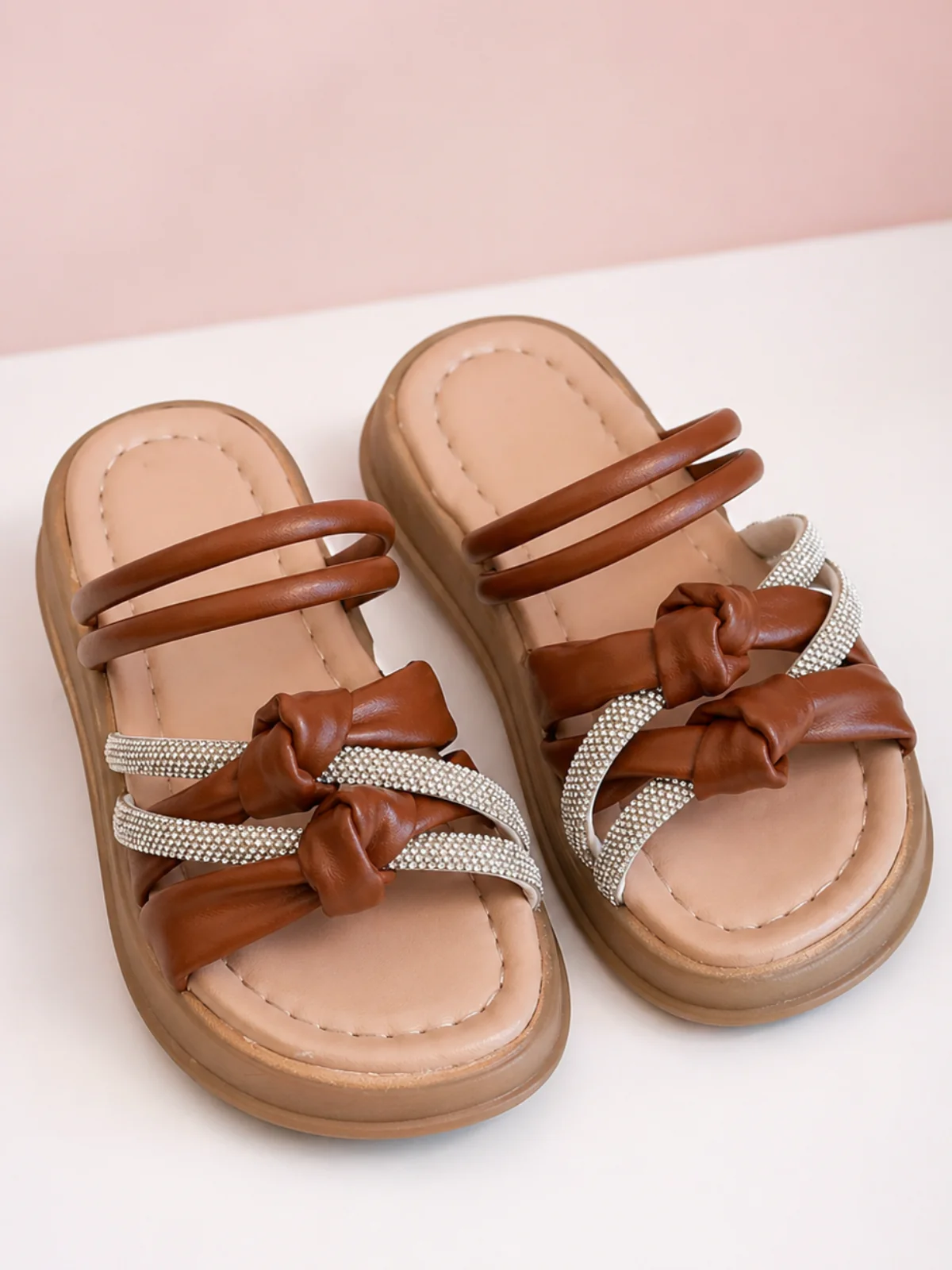 Coastal Twist Knot Strappy Slip On Sandal - Image 4