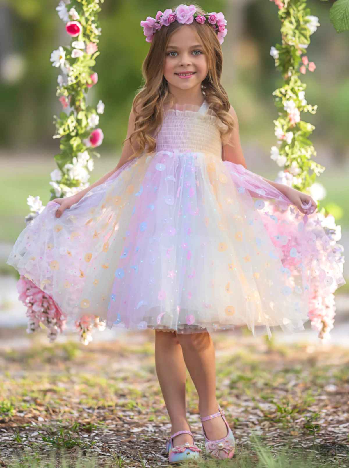 Queen Rainbow Butterfly Smocked Dress - Image 4