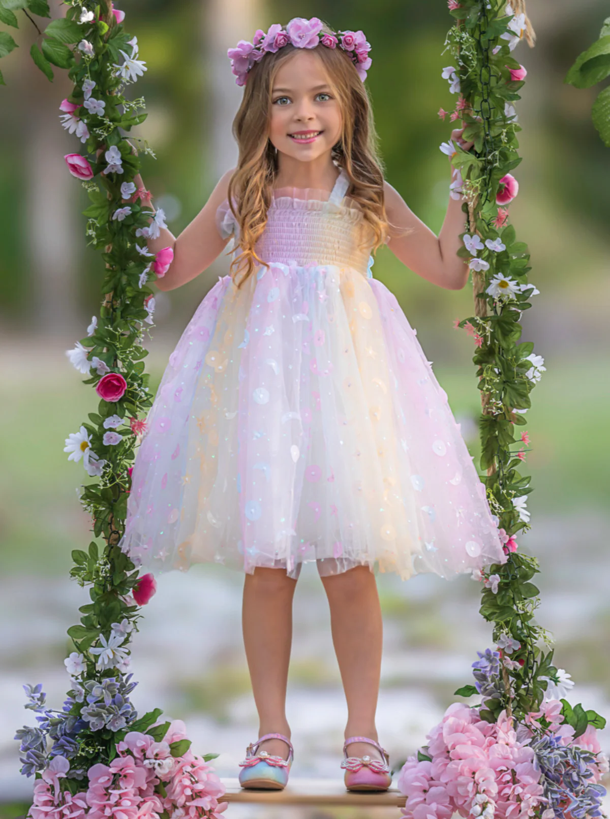 Queen Rainbow Butterfly Smocked Dress - Image 5