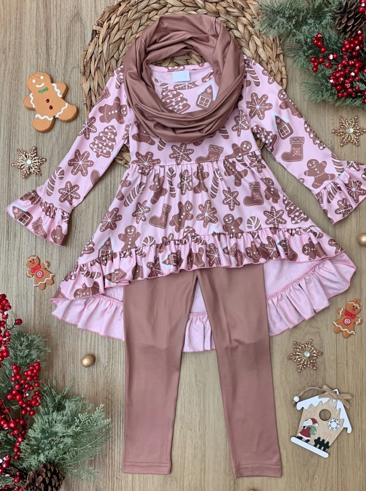 Sweetest Bite Cookies Top, Leggings, and Scarf Set - Image 3