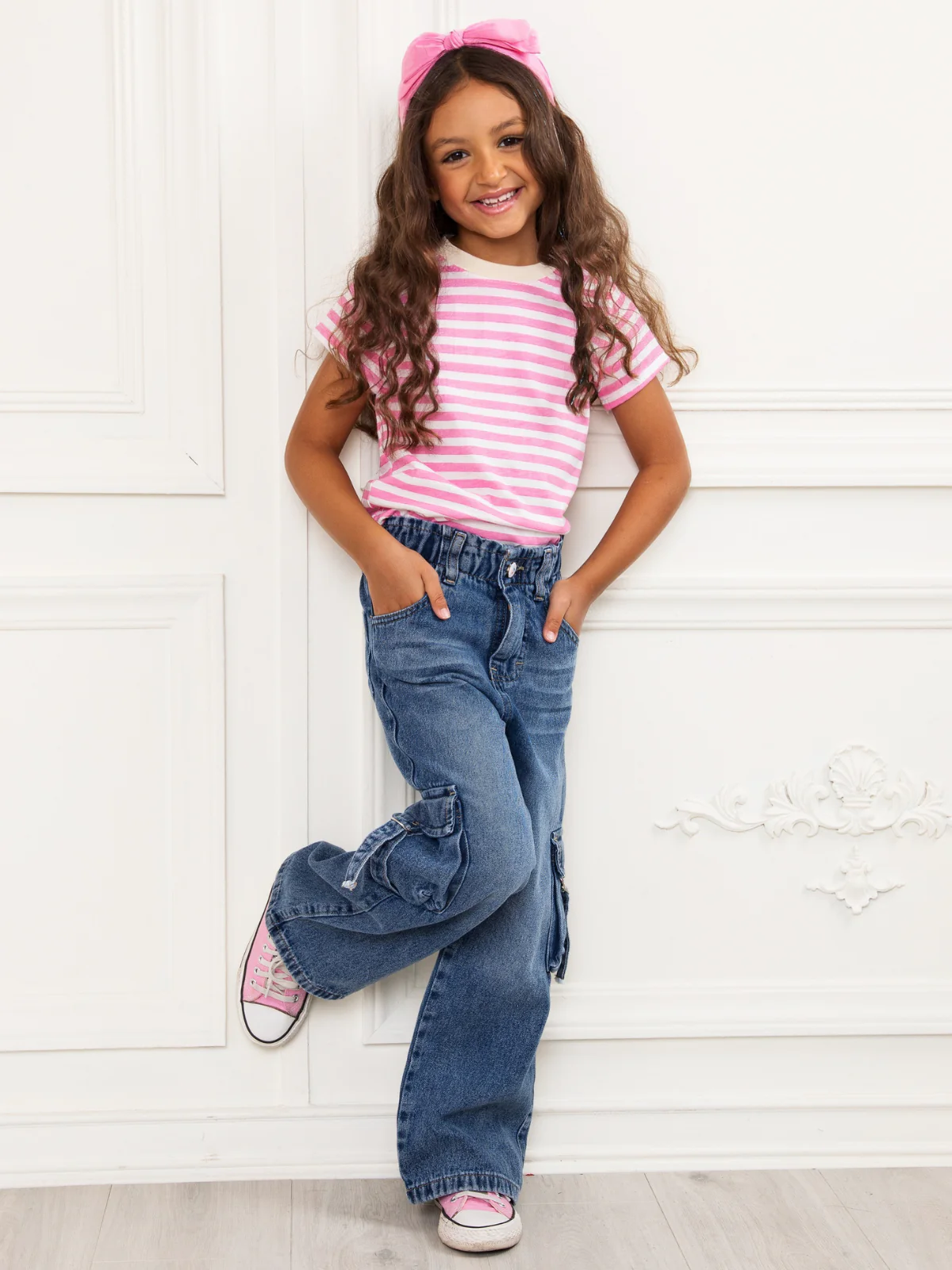 Chic Comfort Cargo Jeans in Dark Vintage Peruvian Denim - Image 4