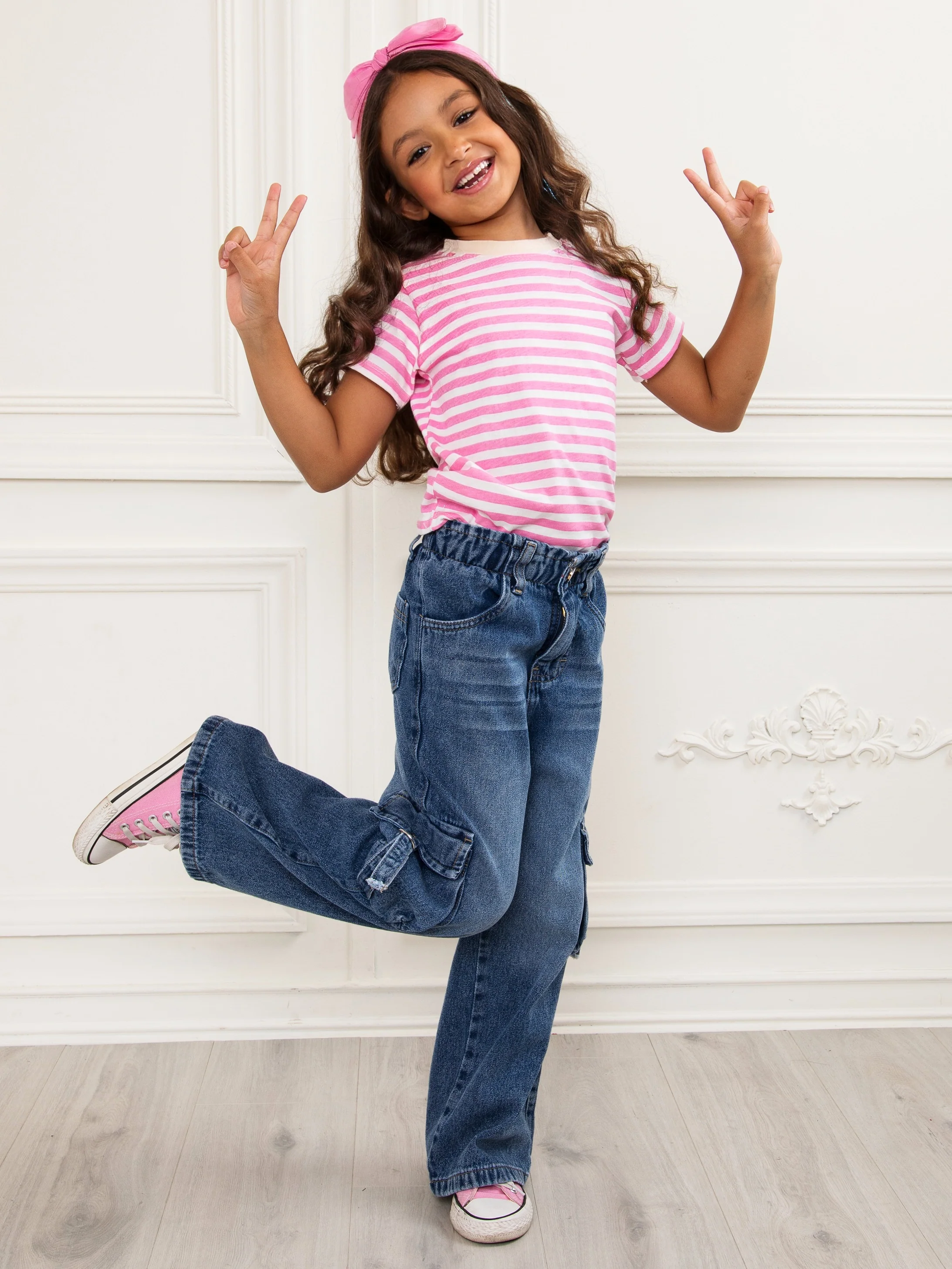 Chic Comfort Cargo Jeans in Dark Vintage Peruvian Denim - Image 5
