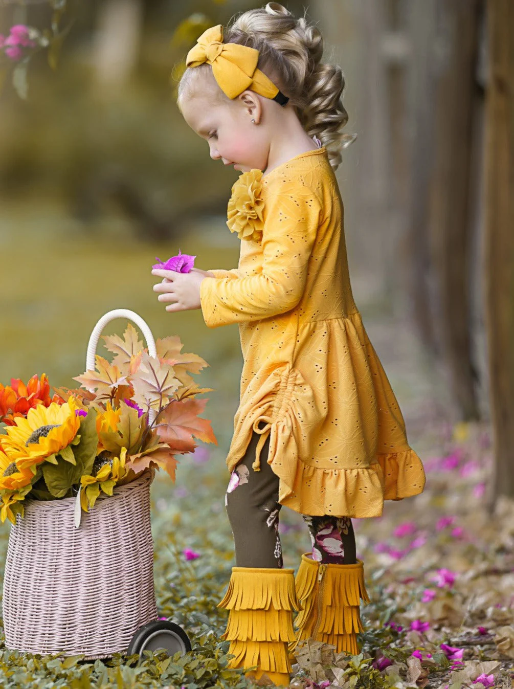 Fun With Florals Eyelet Ruffled Tunic and Legging Set - Image 5