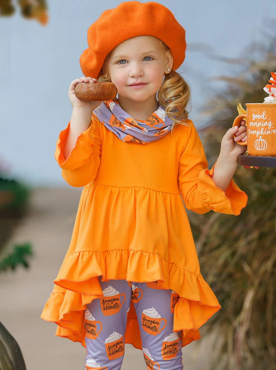 Pumpkin Spice Season Tunic, Scarf and Legging Set - Image 3