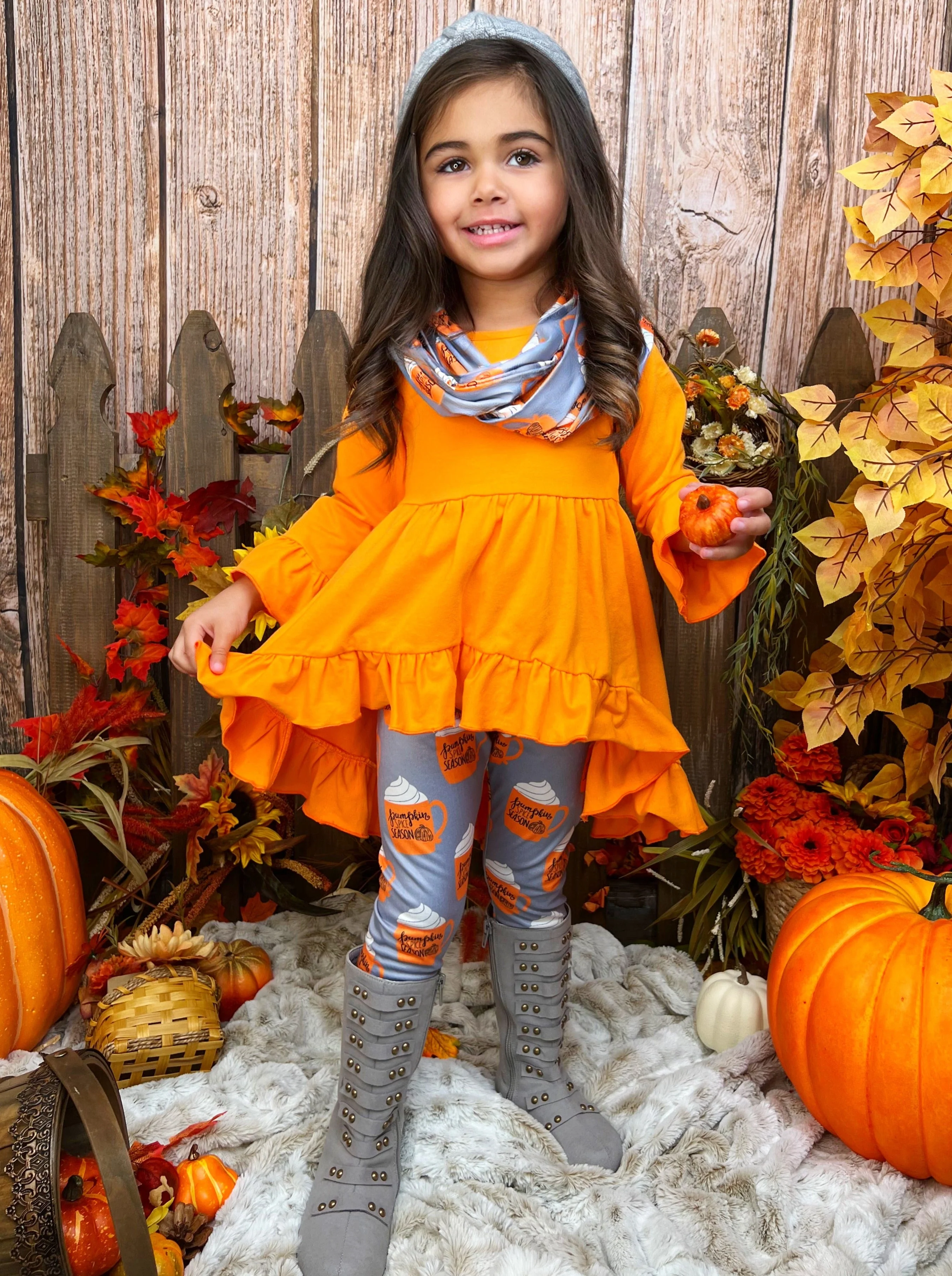 Pumpkin Spice Season Tunic, Scarf and Legging Set - Image 4
