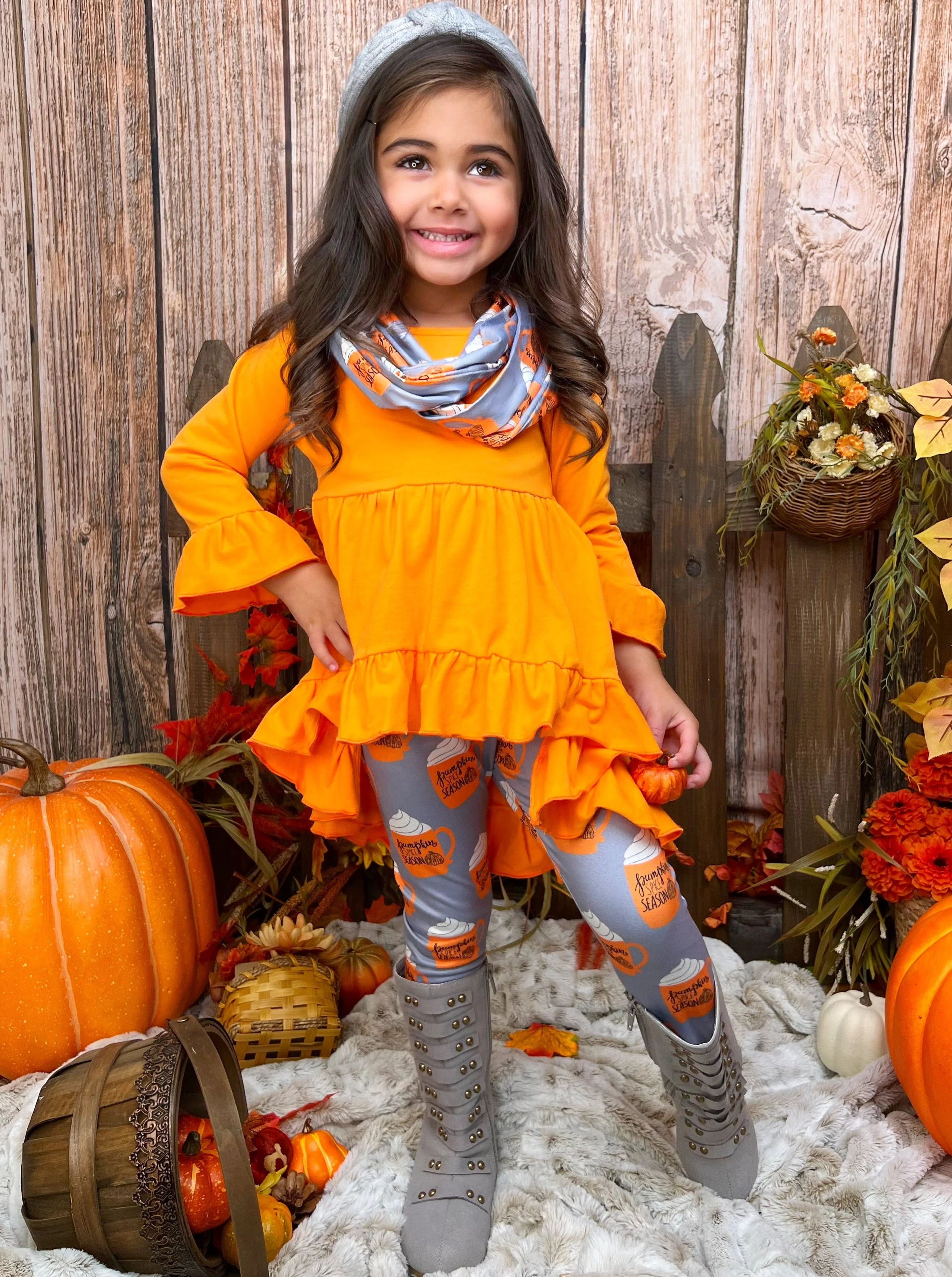 Pumpkin Spice Season Tunic, Scarf and Legging Set - Image 5