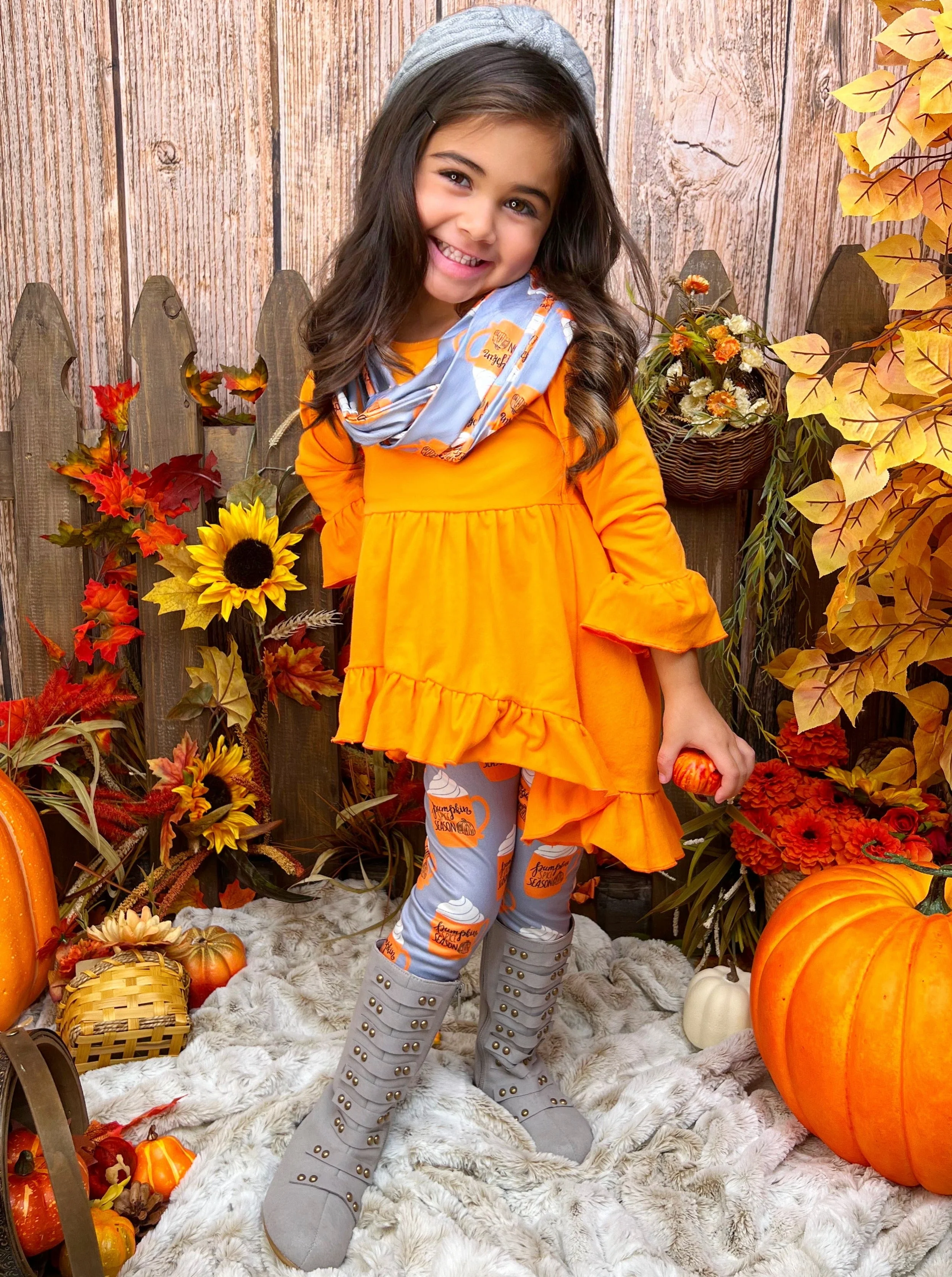Pumpkin Spice Season Tunic, Scarf and Legging Set - Image 7