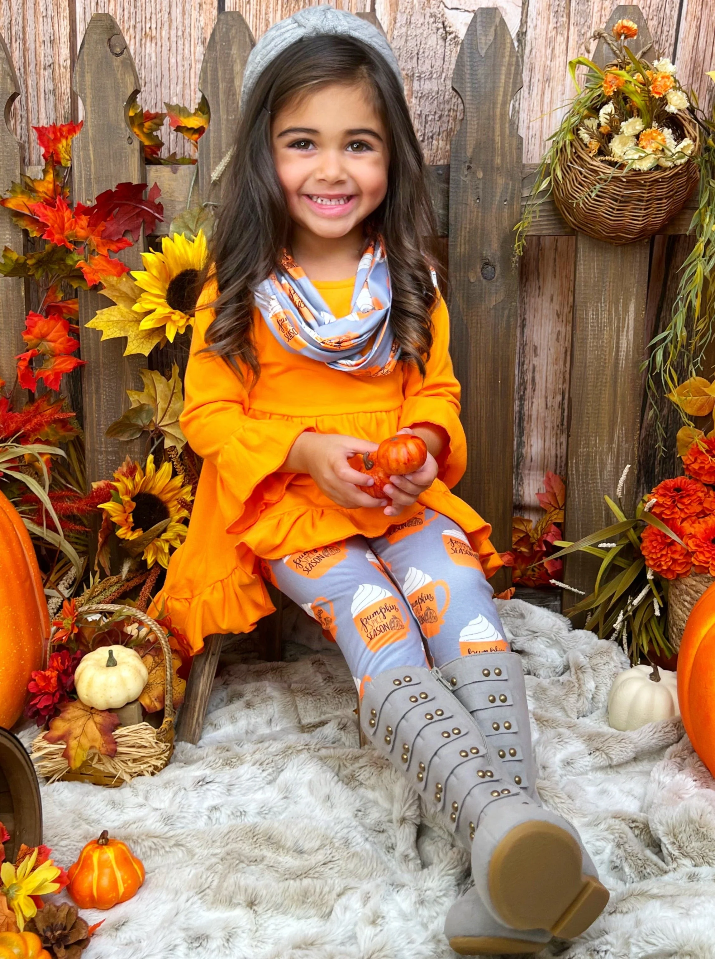 Pumpkin Spice Season Tunic, Scarf and Legging Set - Image 8
