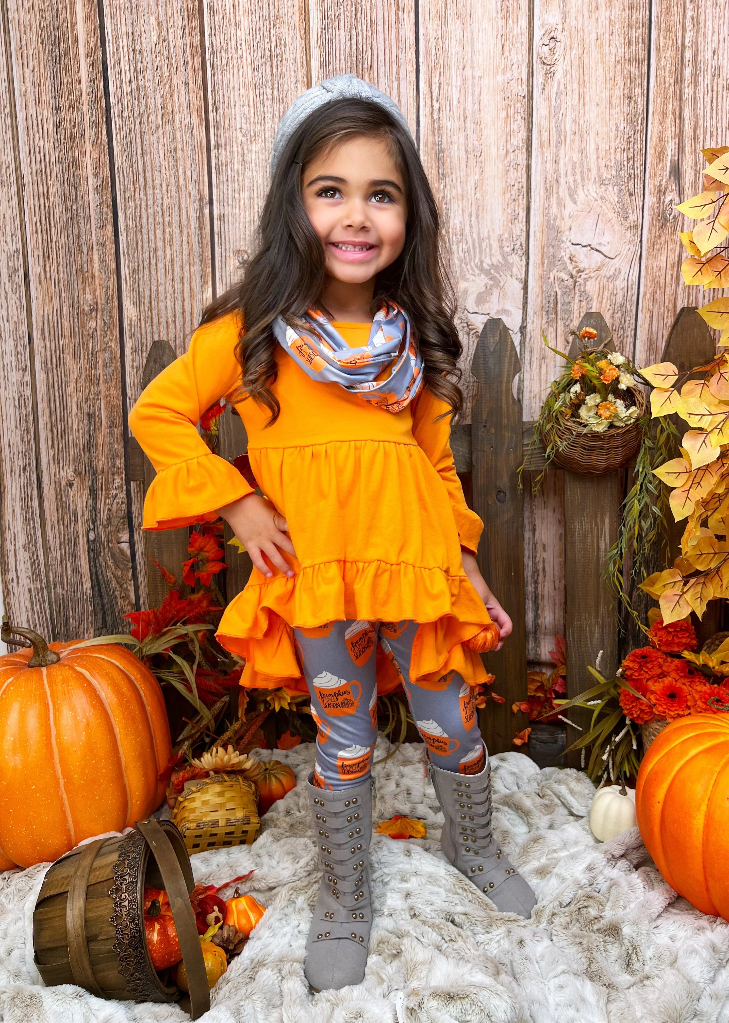 Pumpkin Spice Season Tunic, Scarf and Legging Set - Image 9