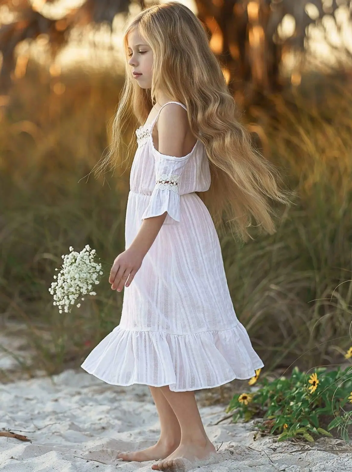Boho Rhapsody Crochet Ruffle Dress - Image 3