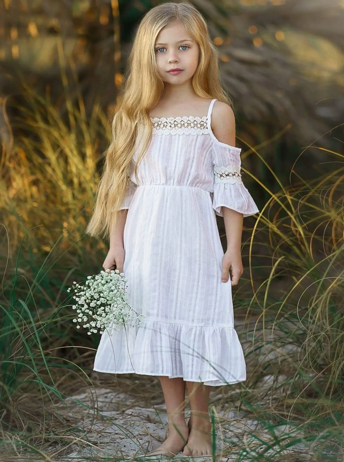 Boho Rhapsody Crochet Ruffle Dress - Image 4