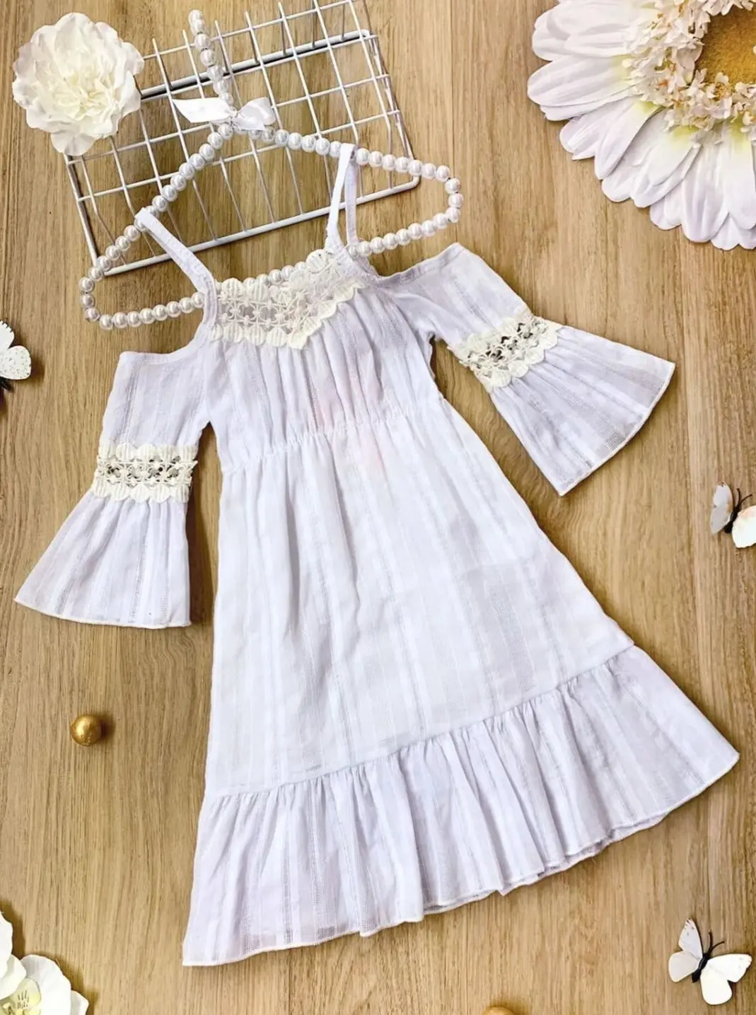 Boho Rhapsody Crochet Ruffle Dress - Image 5