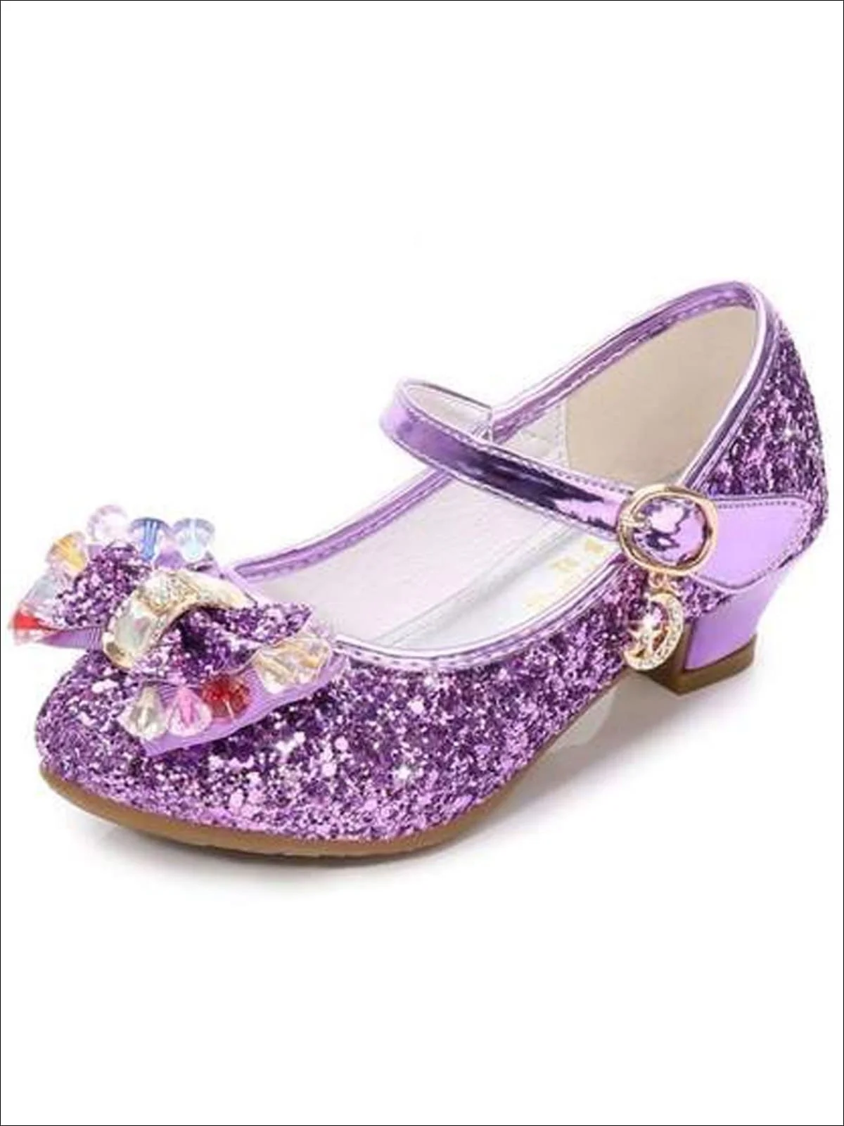 Gem Bow Tie Glitter Princess Shoes By Liv and Mia - Image 3