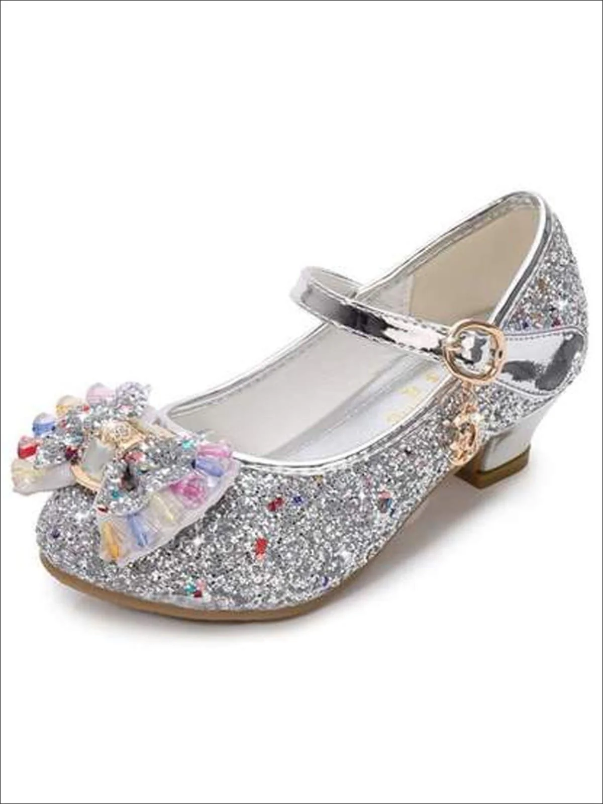 Gem Bow Tie Glitter Princess Shoes By Liv and Mia - Image 4