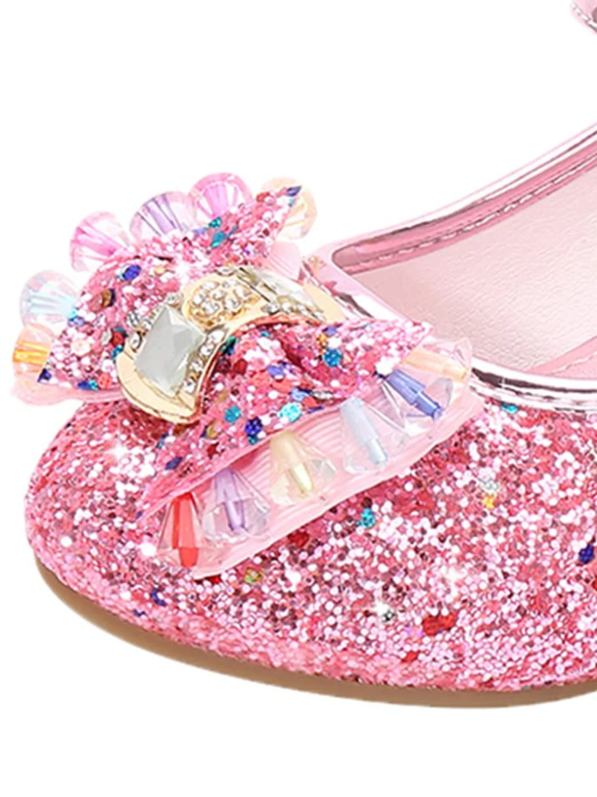 Gem Bow Tie Glitter Princess Shoes By Liv and Mia - Image 5