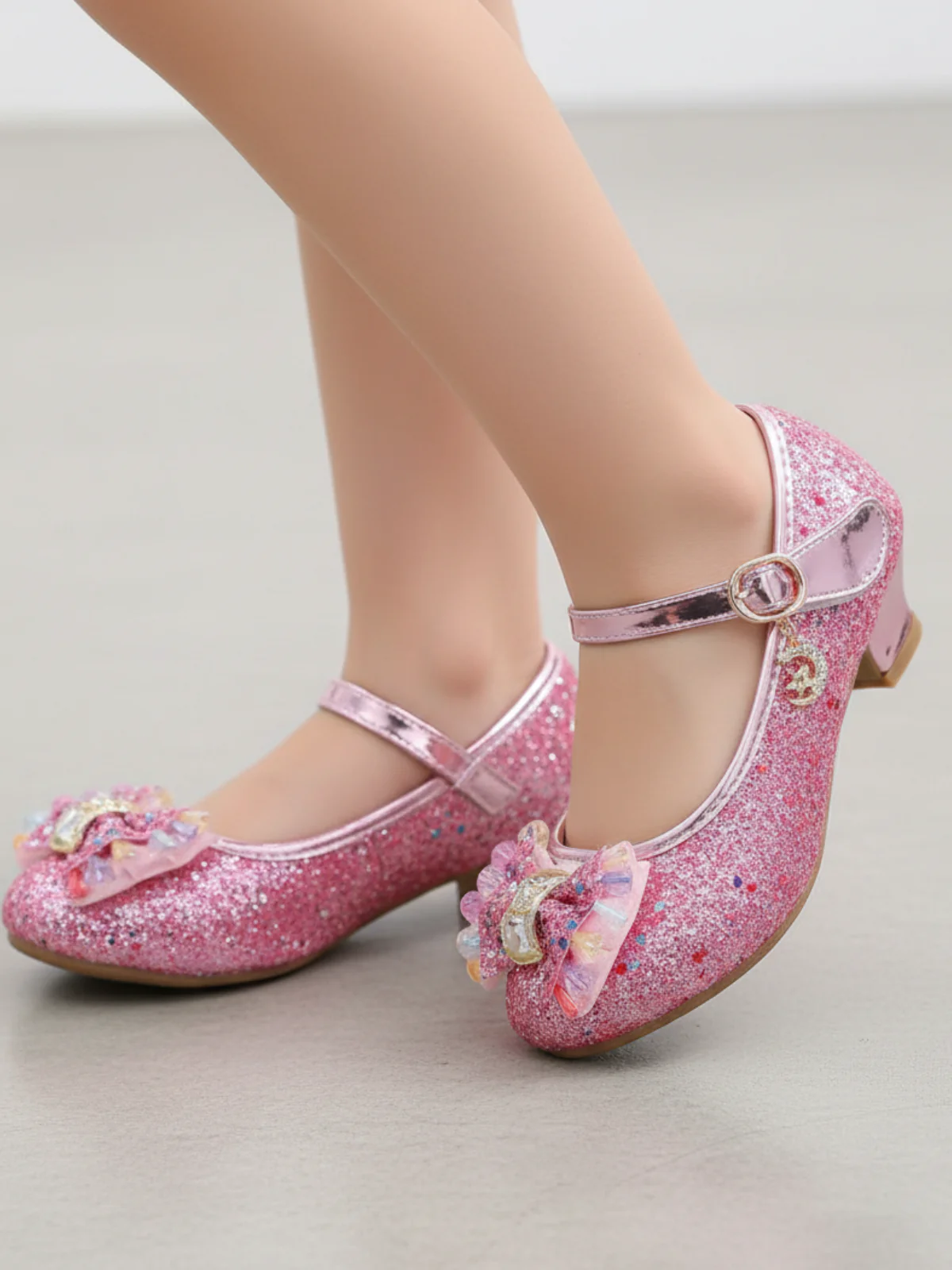 Gem Bow Tie Glitter Princess Shoes By Liv and Mia - Image 6