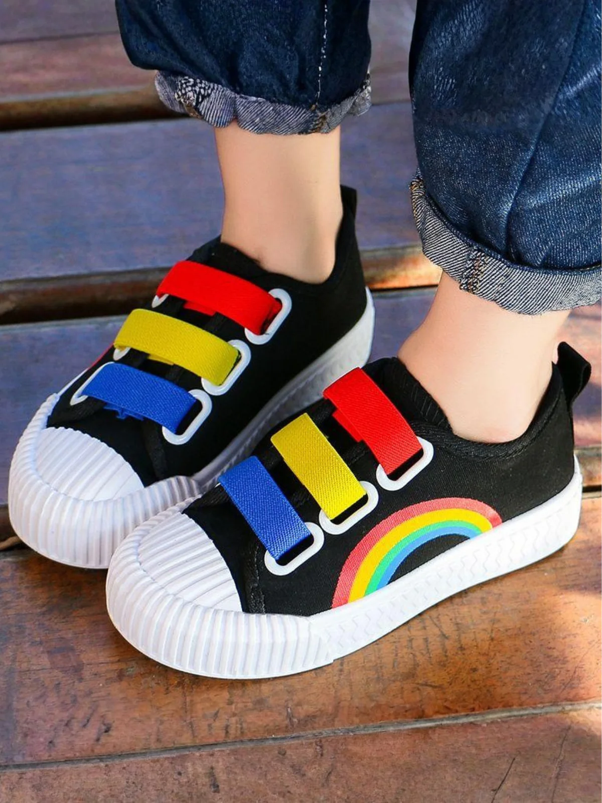 Happy Kicks Canvas Rainbow Sneakers By Liv and Mia - Image 7