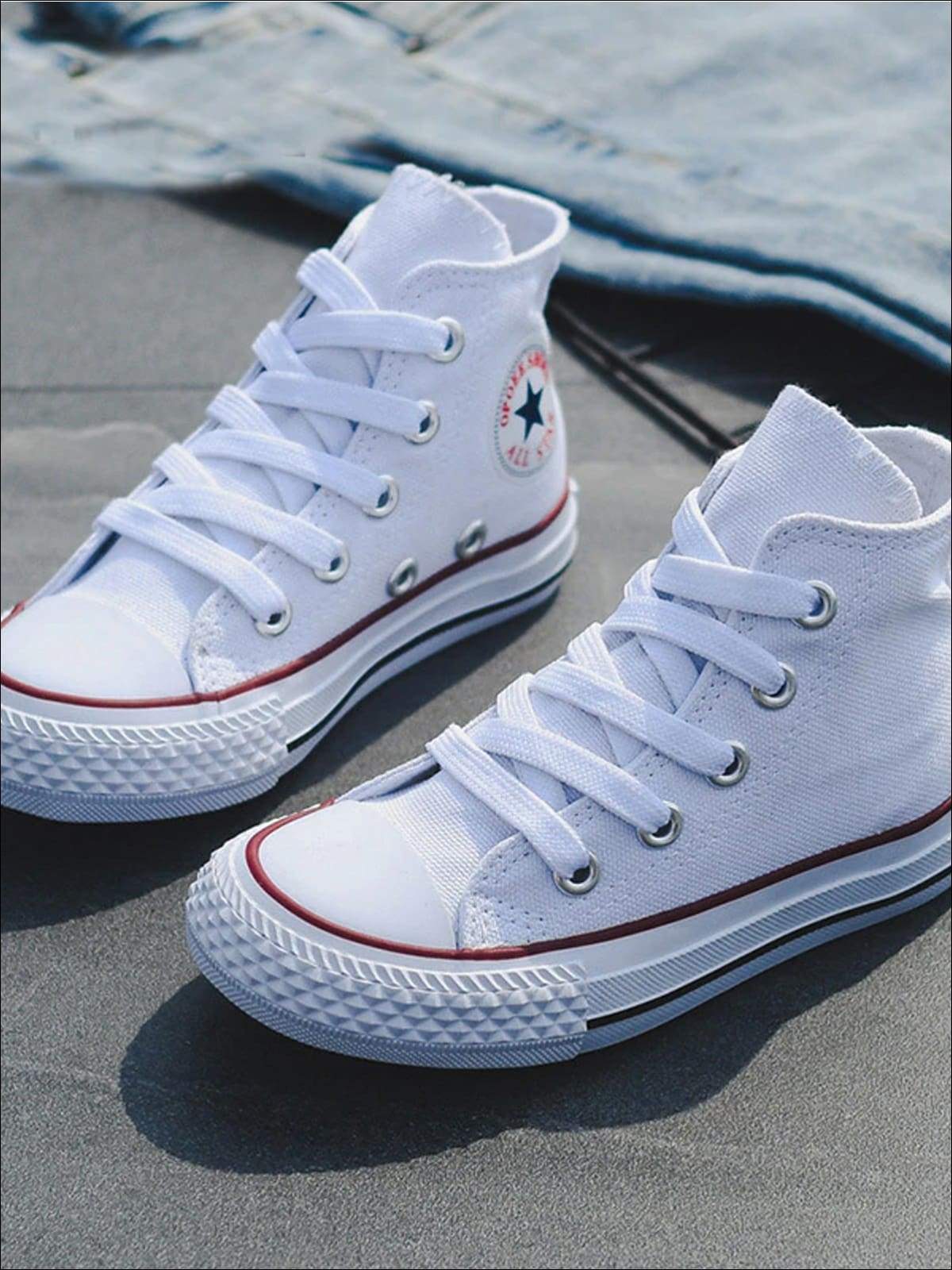 High Top Canvas Sneakers By Liv and Mia - Image 2