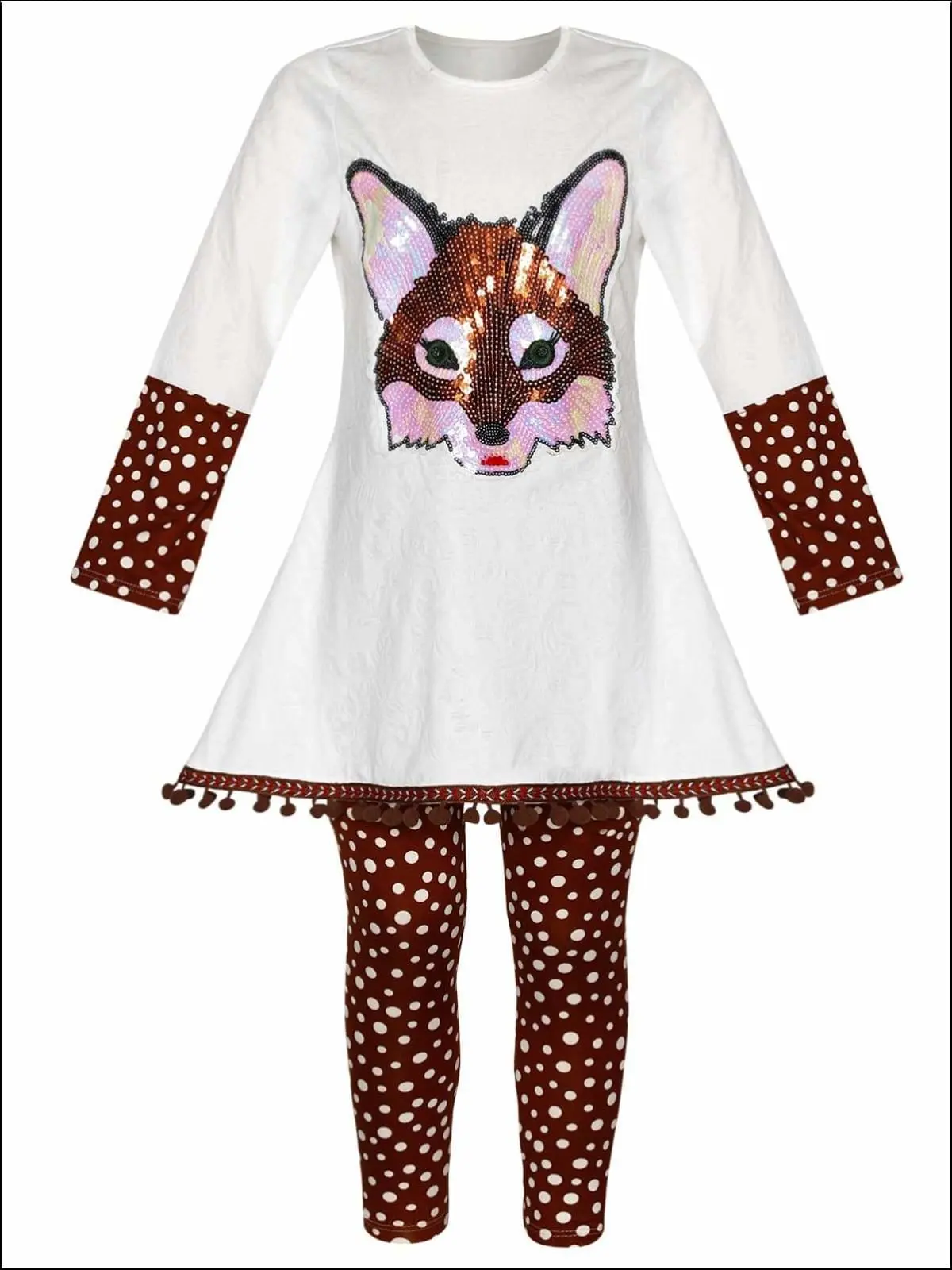 Girls Cuffed Long Sleeve Applique Swing Tunic And Legging Set - Image 5