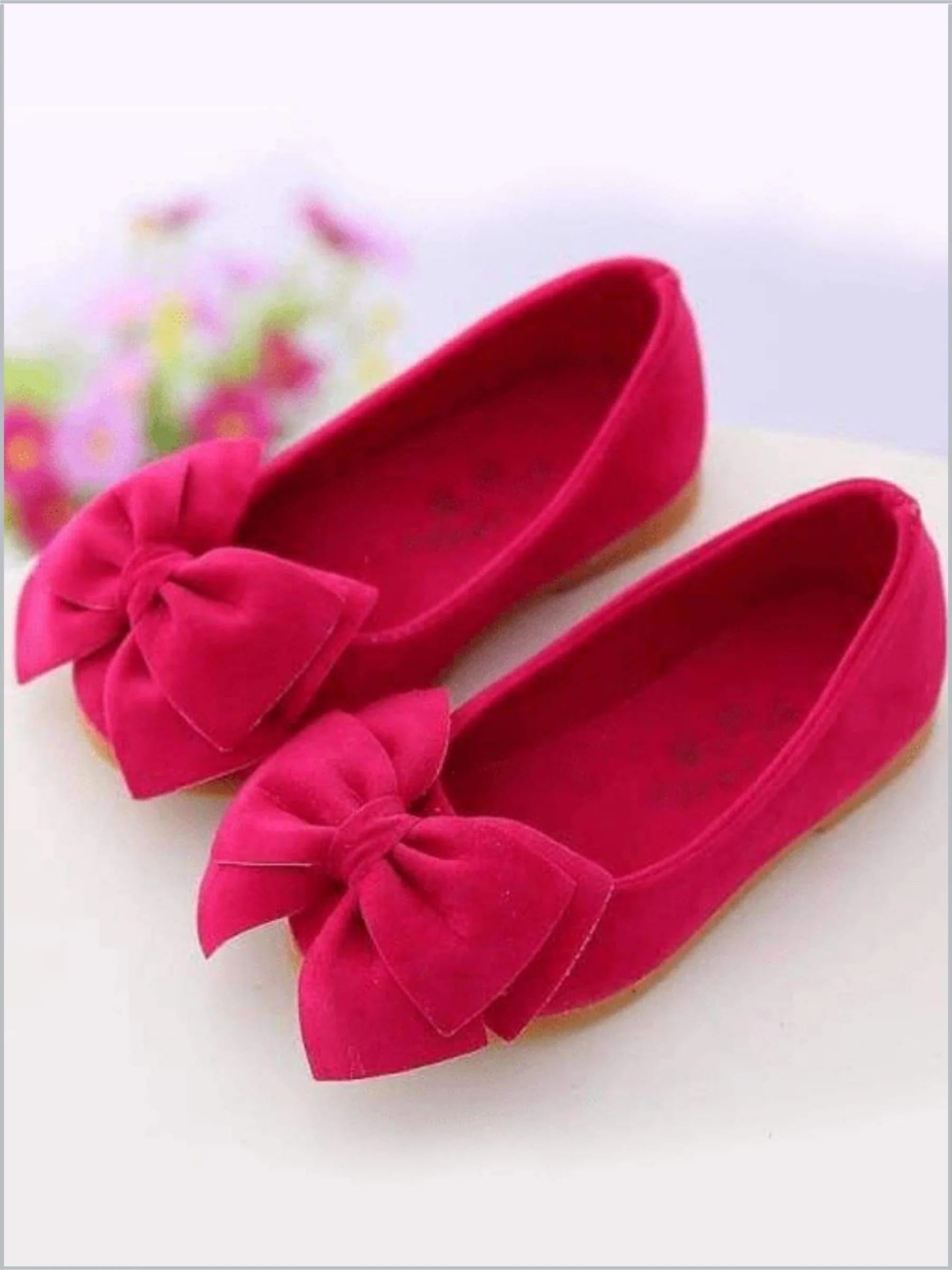 Large Bow Ballerina Flats By Liv and Mia - Image 2
