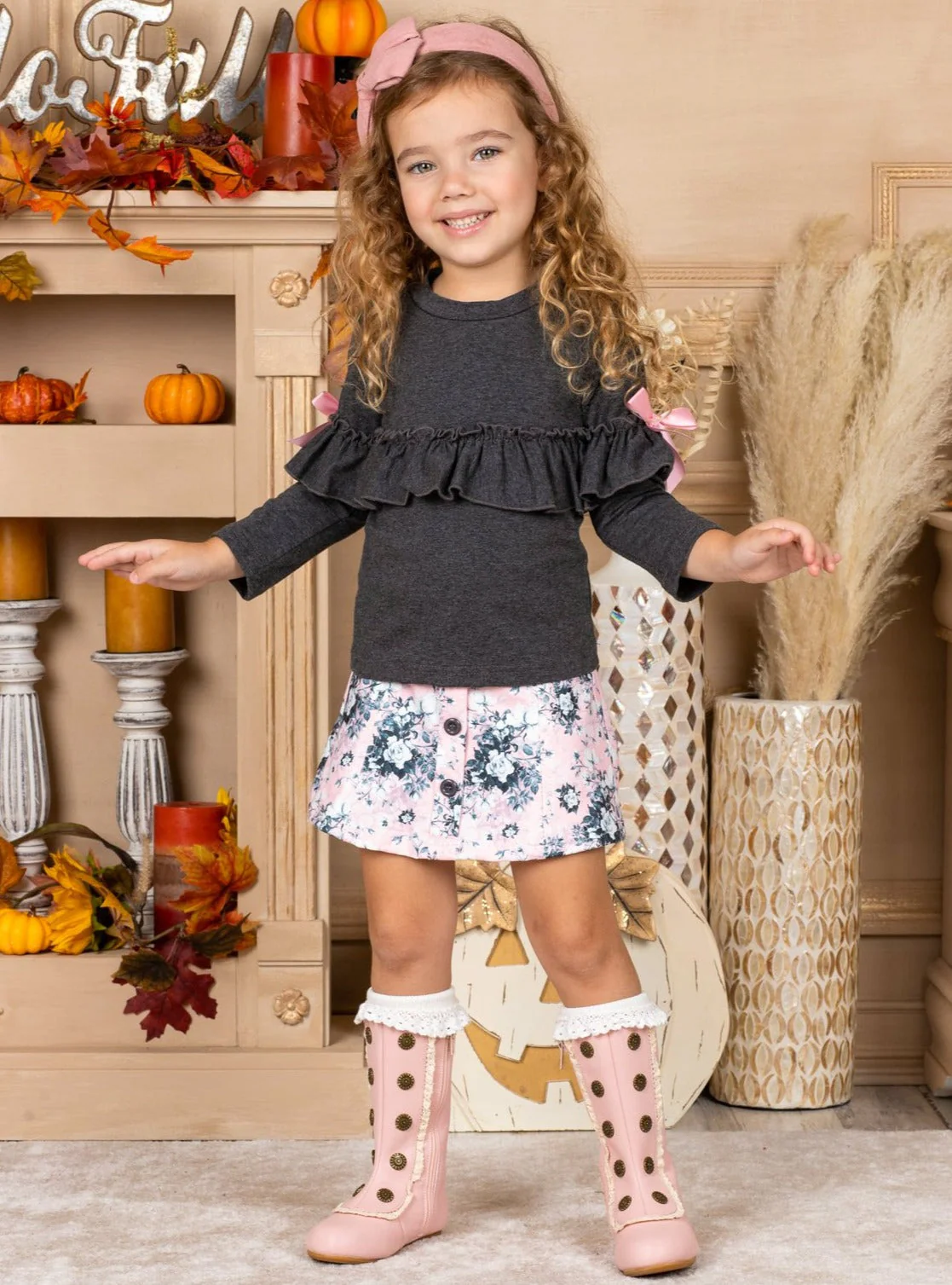 Blossom Buttoned Skirt Set - Image 2