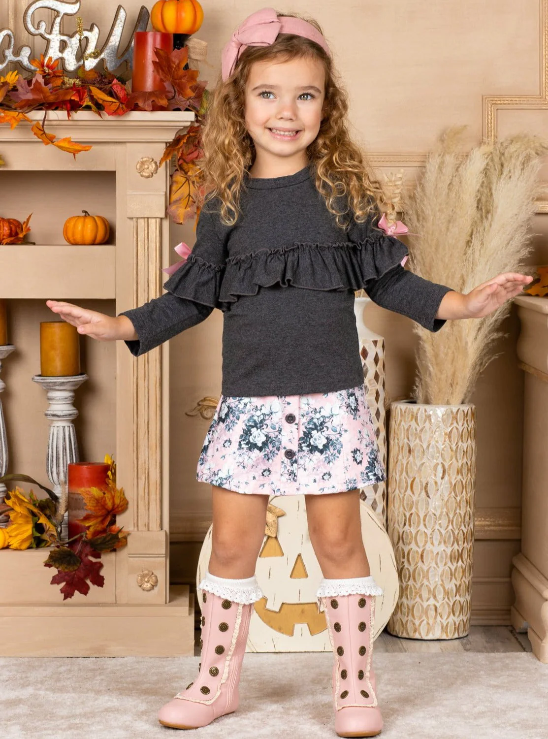 Blossom Buttoned Skirt Set - Image 3