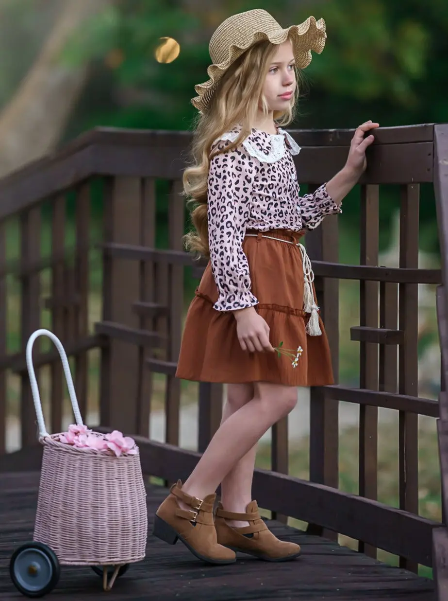Rodeo Diva Leopard Top and Skirt Set - Image 2