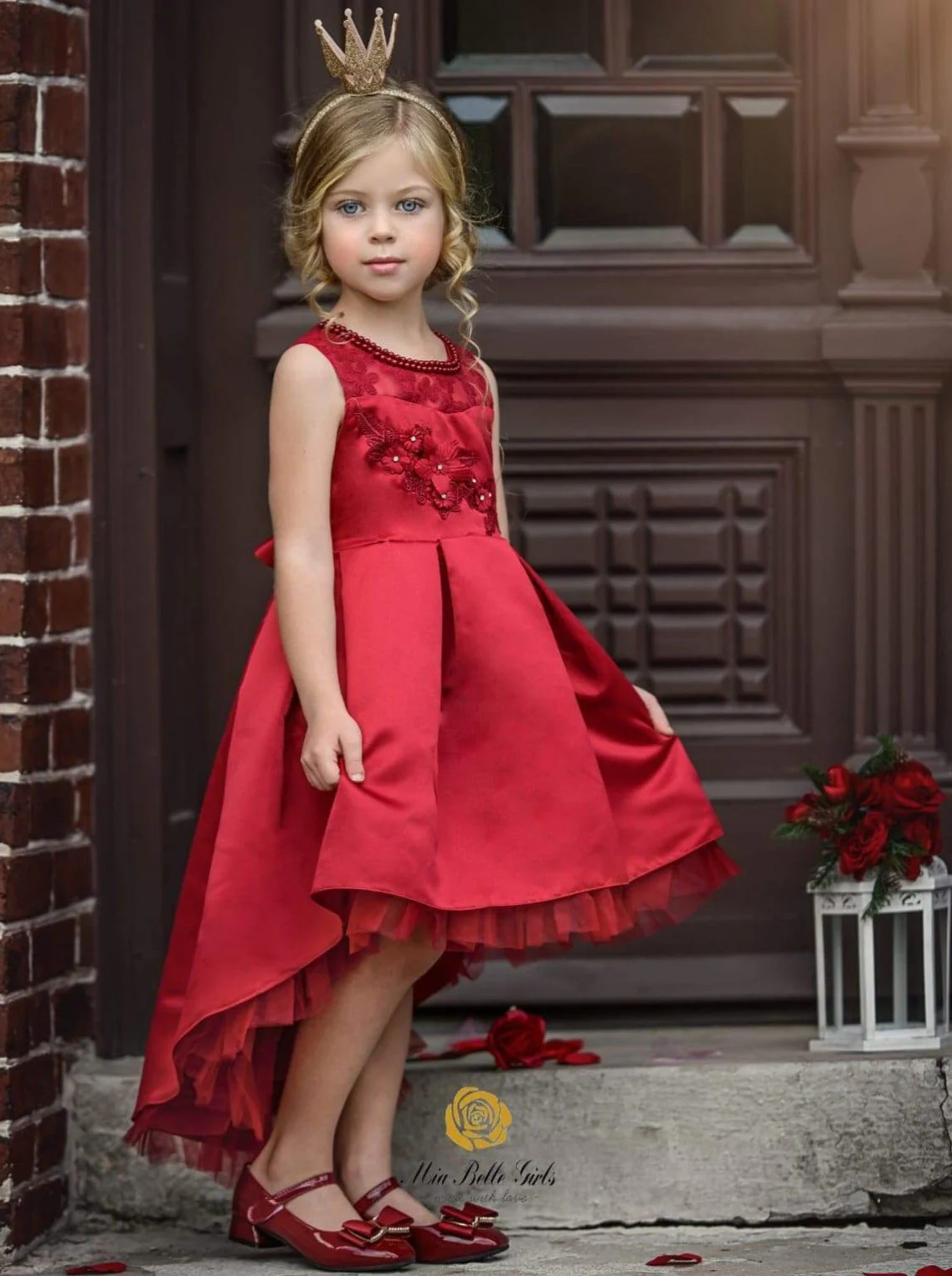 Winter Magic Satin Hi-Lo Holiday Dress - Image 2