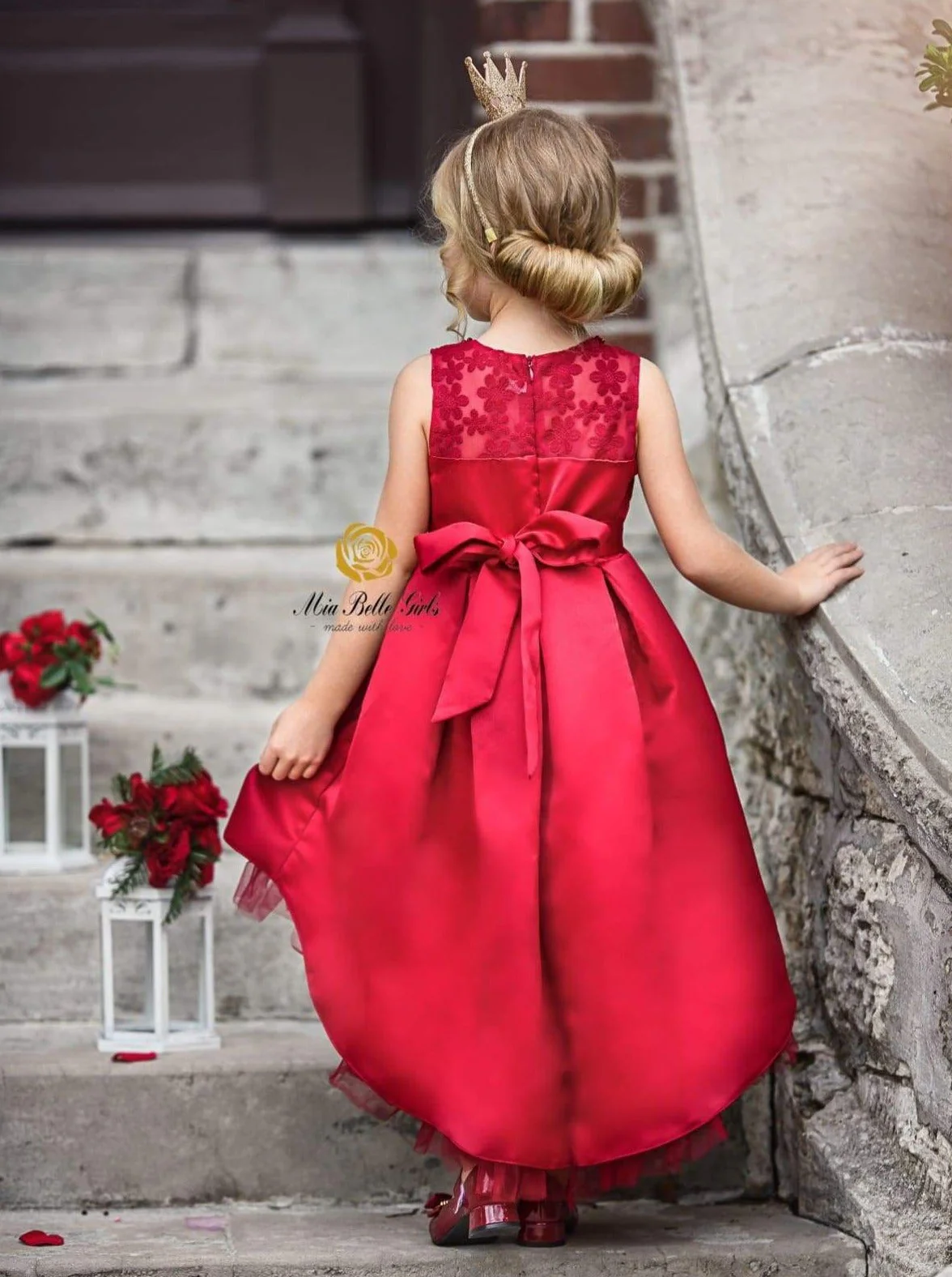 Winter Magic Satin Hi-Lo Holiday Dress - Image 4