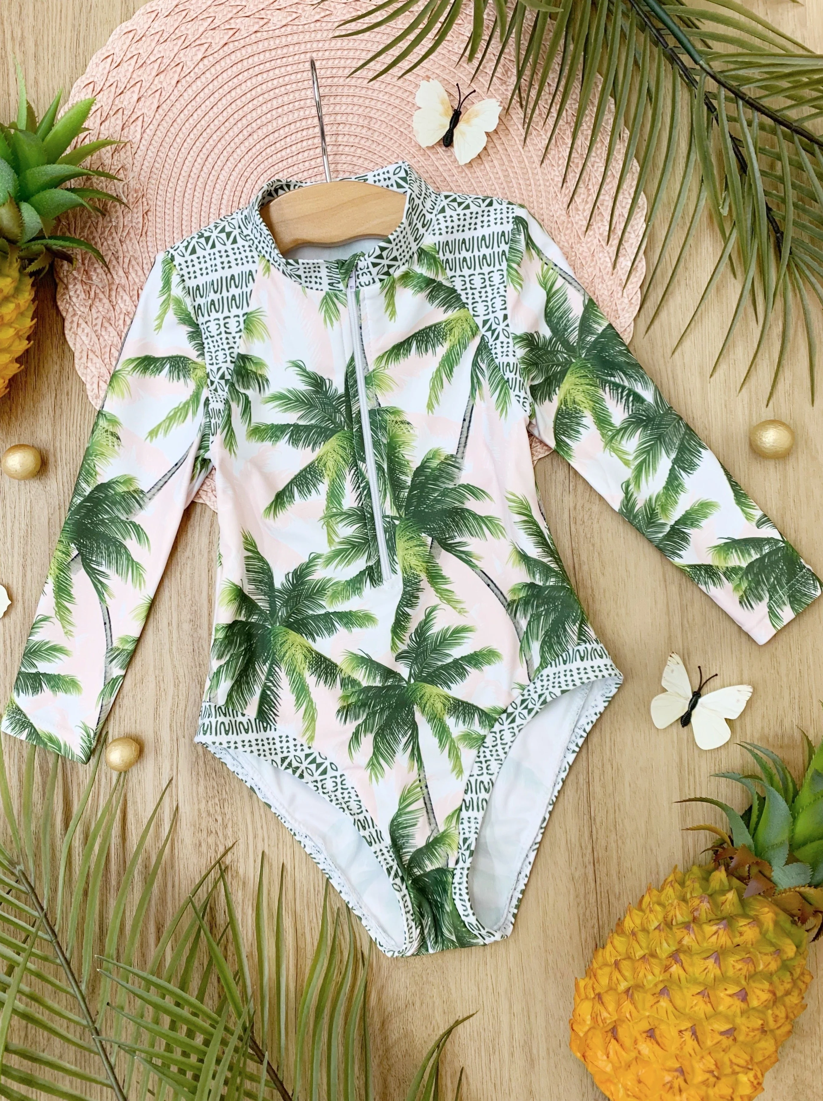 Tropical Waves Rash Guard Swimsuit - Image 4