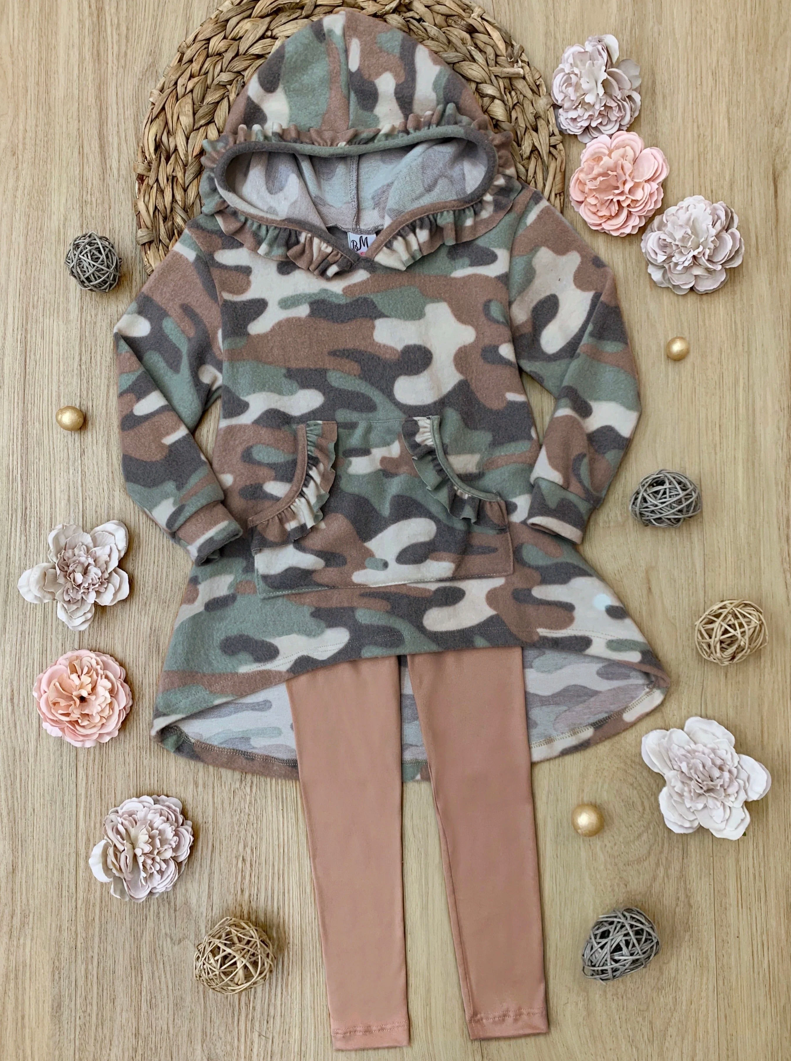 Camo Print Julia Hi-Lo Hoodie Legging Set - Image 3