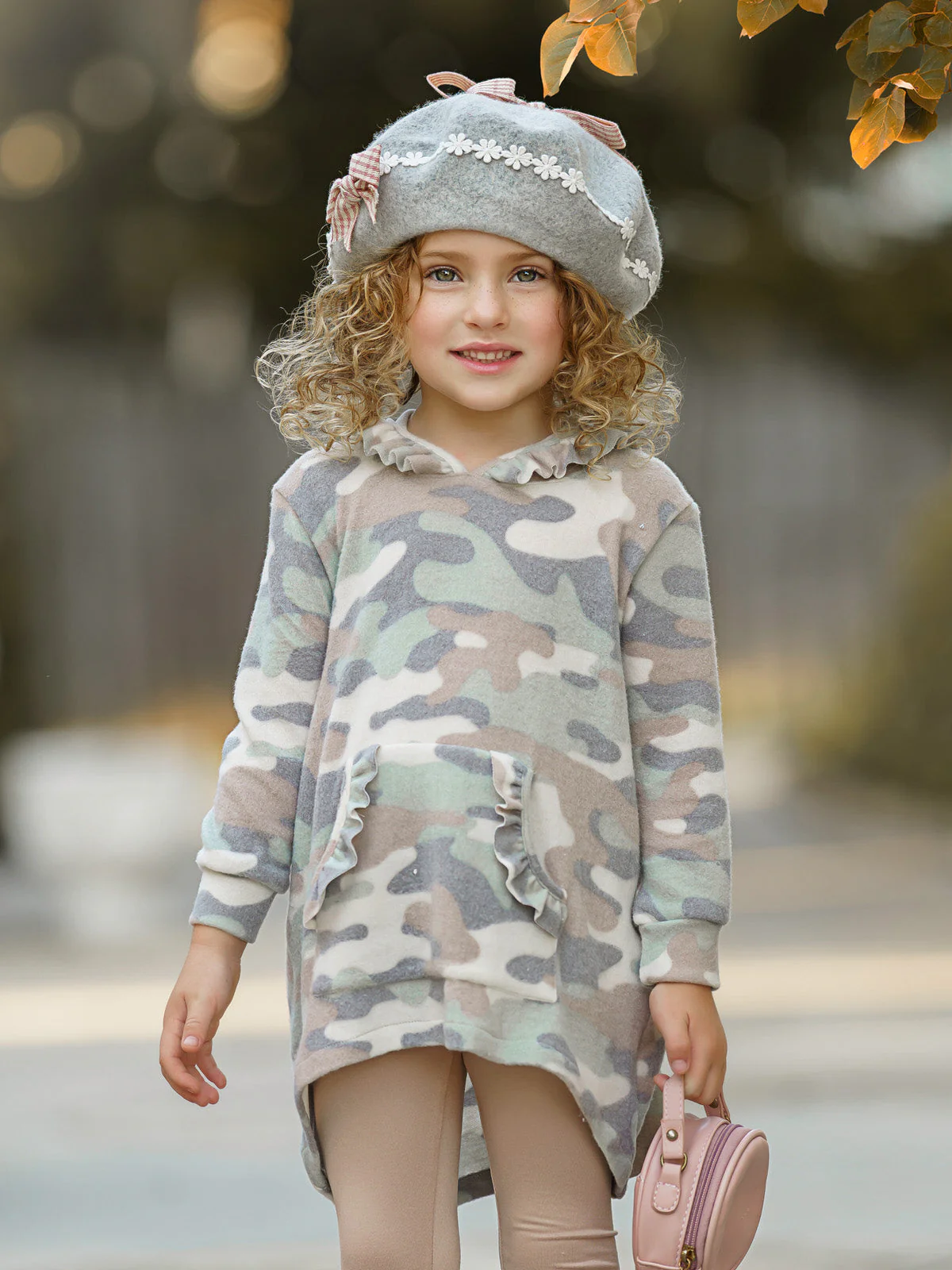Camo Print Julia Hi-Lo Hoodie Legging Set - Image 4