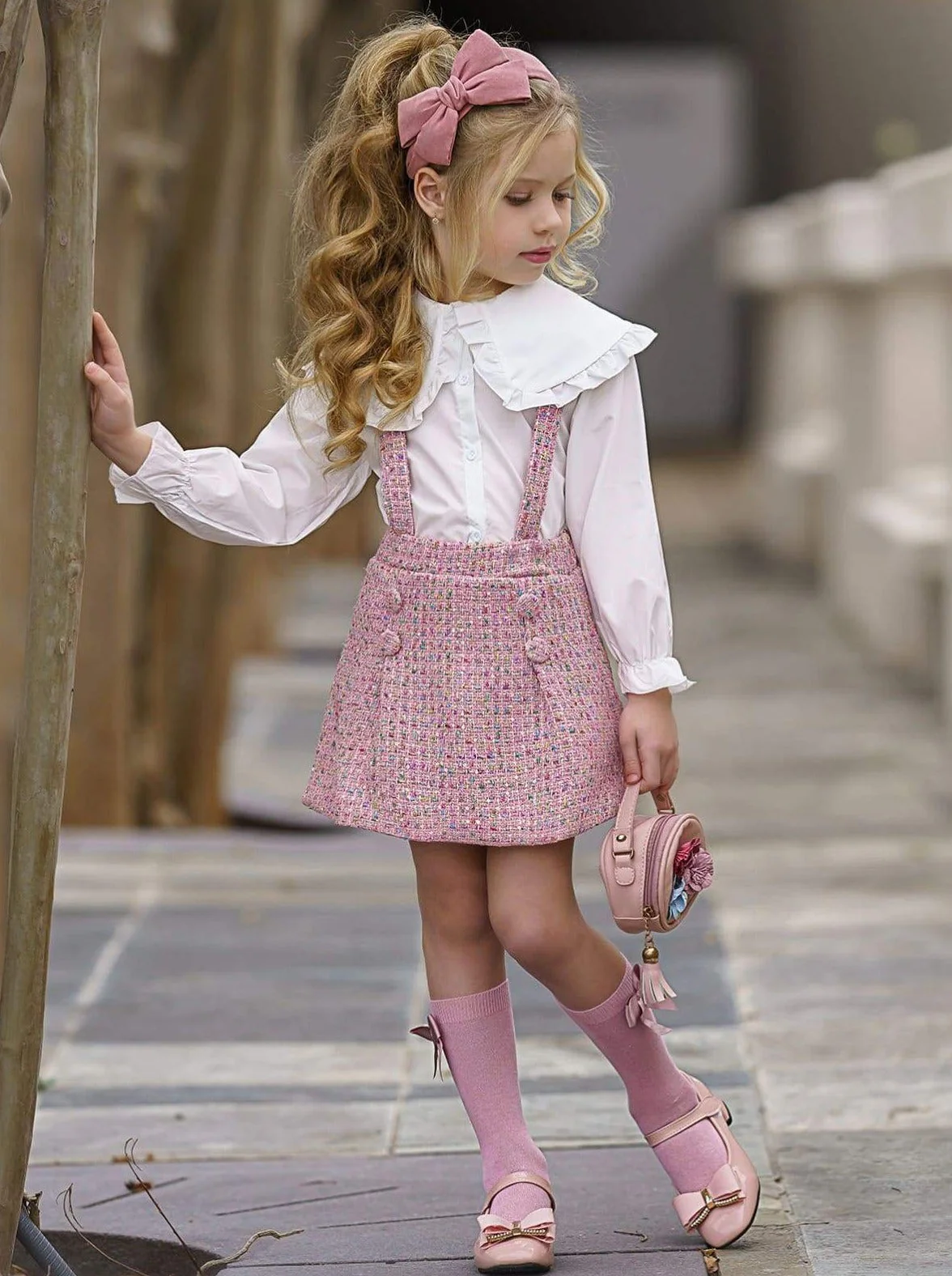 Well Studied Tweed Overall Skirt Set - Image 3