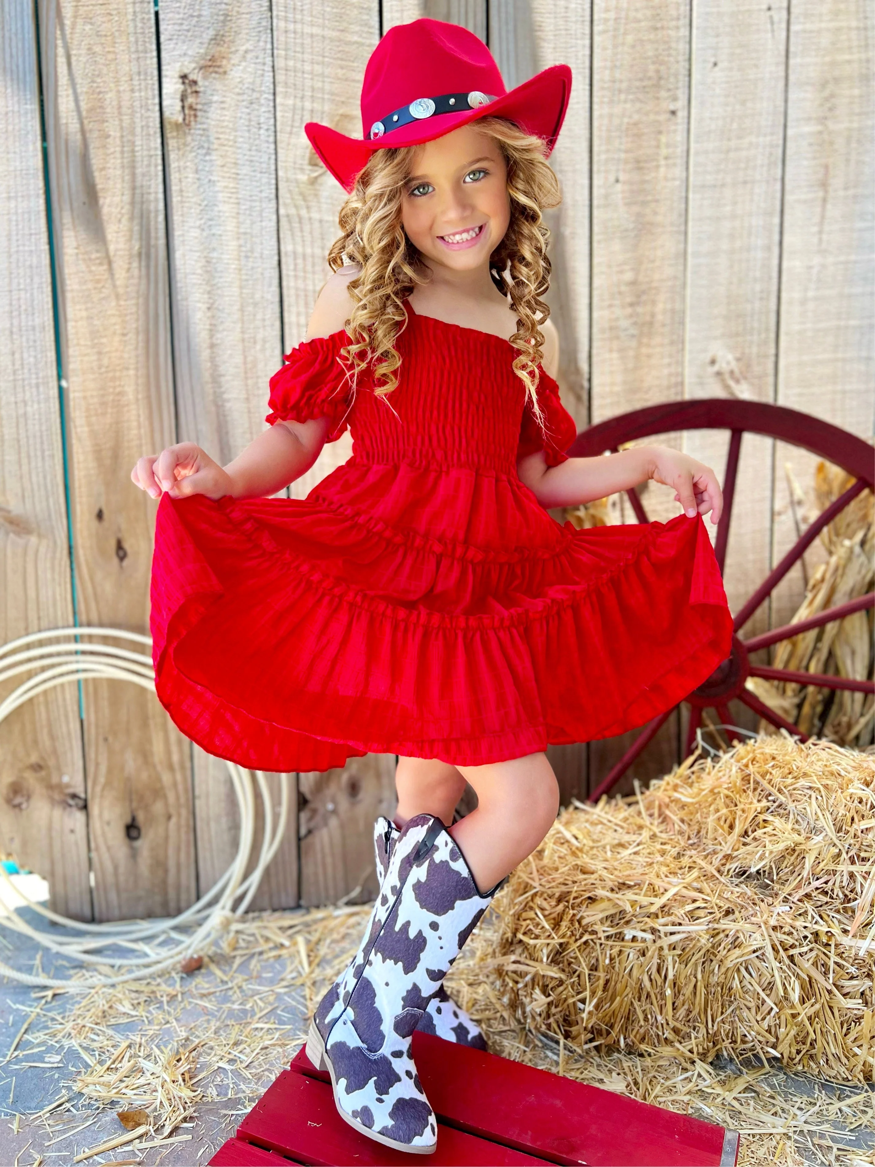 Cottage Dream Red Off Shoulder Sundress - Image 3