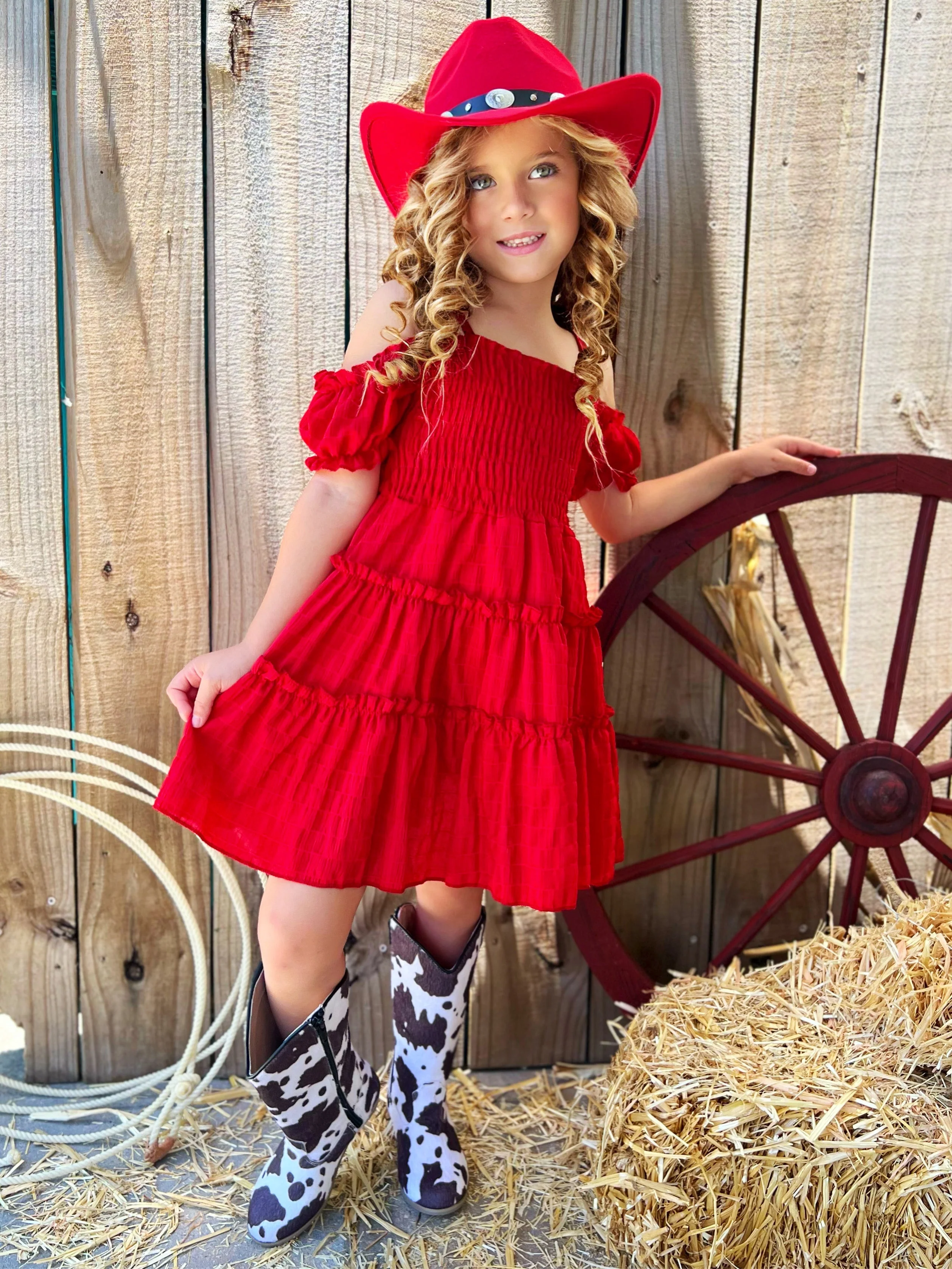 Cottage Dream Red Off Shoulder Sundress - Image 4