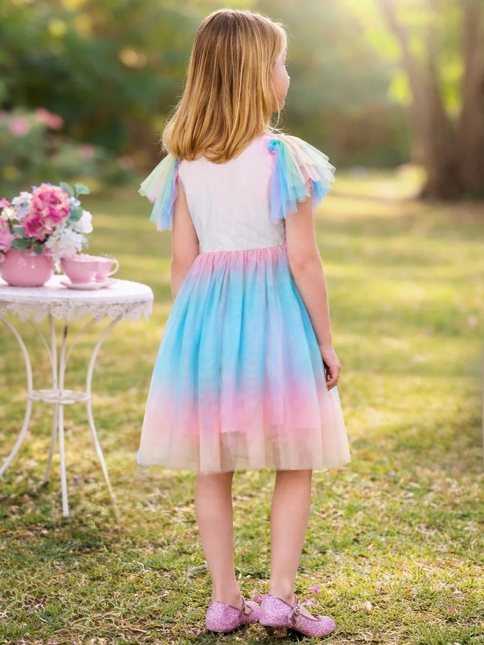Cotton Candy Pastel Rainbow Party Dress - Image 4