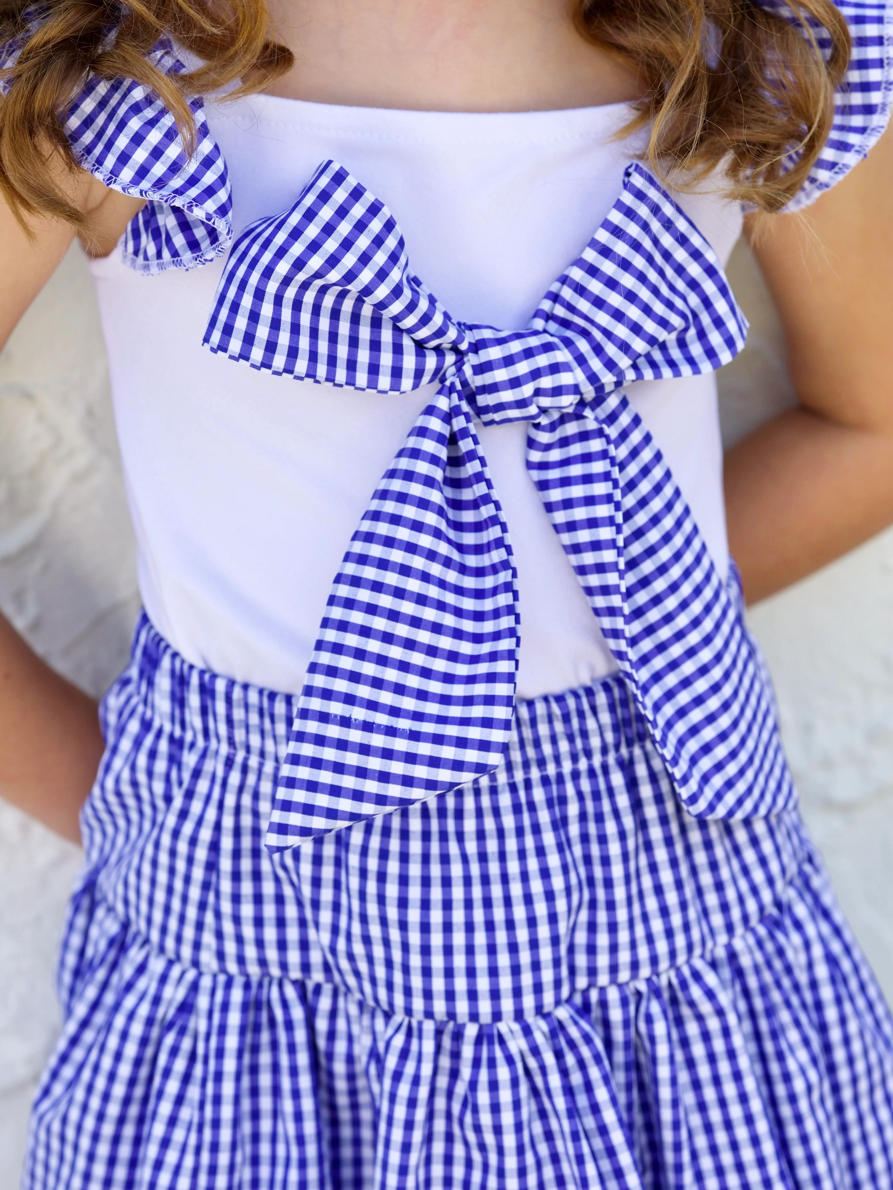 Country Chic Gingham Bow Skirt Set - Image 2