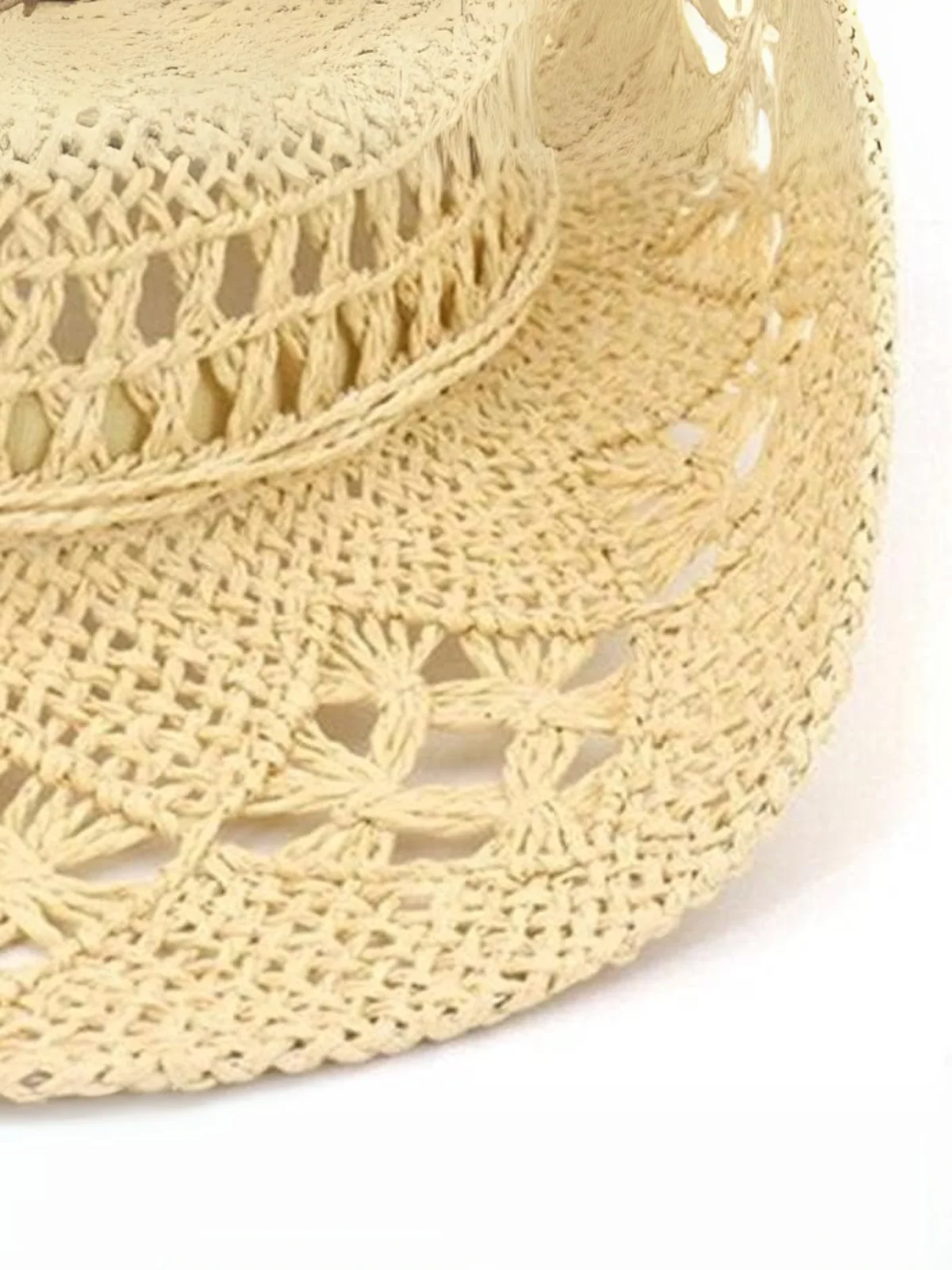 Simple Chic Beige Straw Cowboy Hat - Image 2