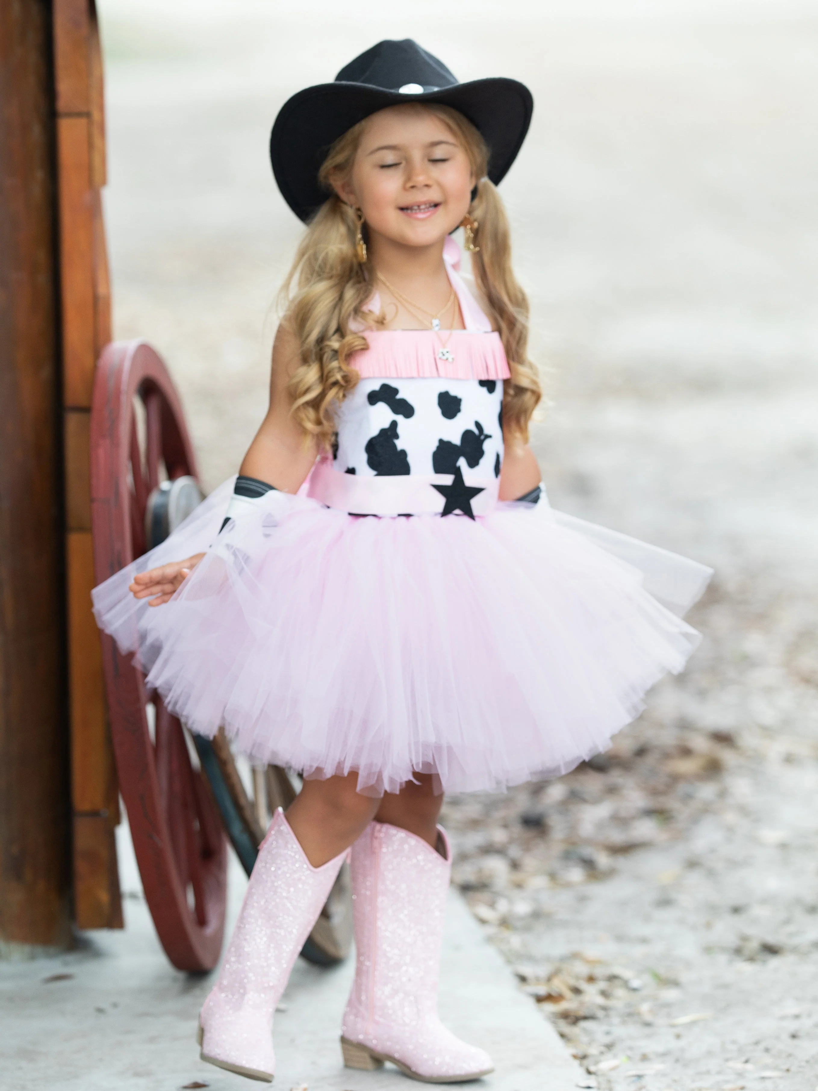 Girls Rodeo Princess Cowgirl Tutu Costume Dress - Image 2