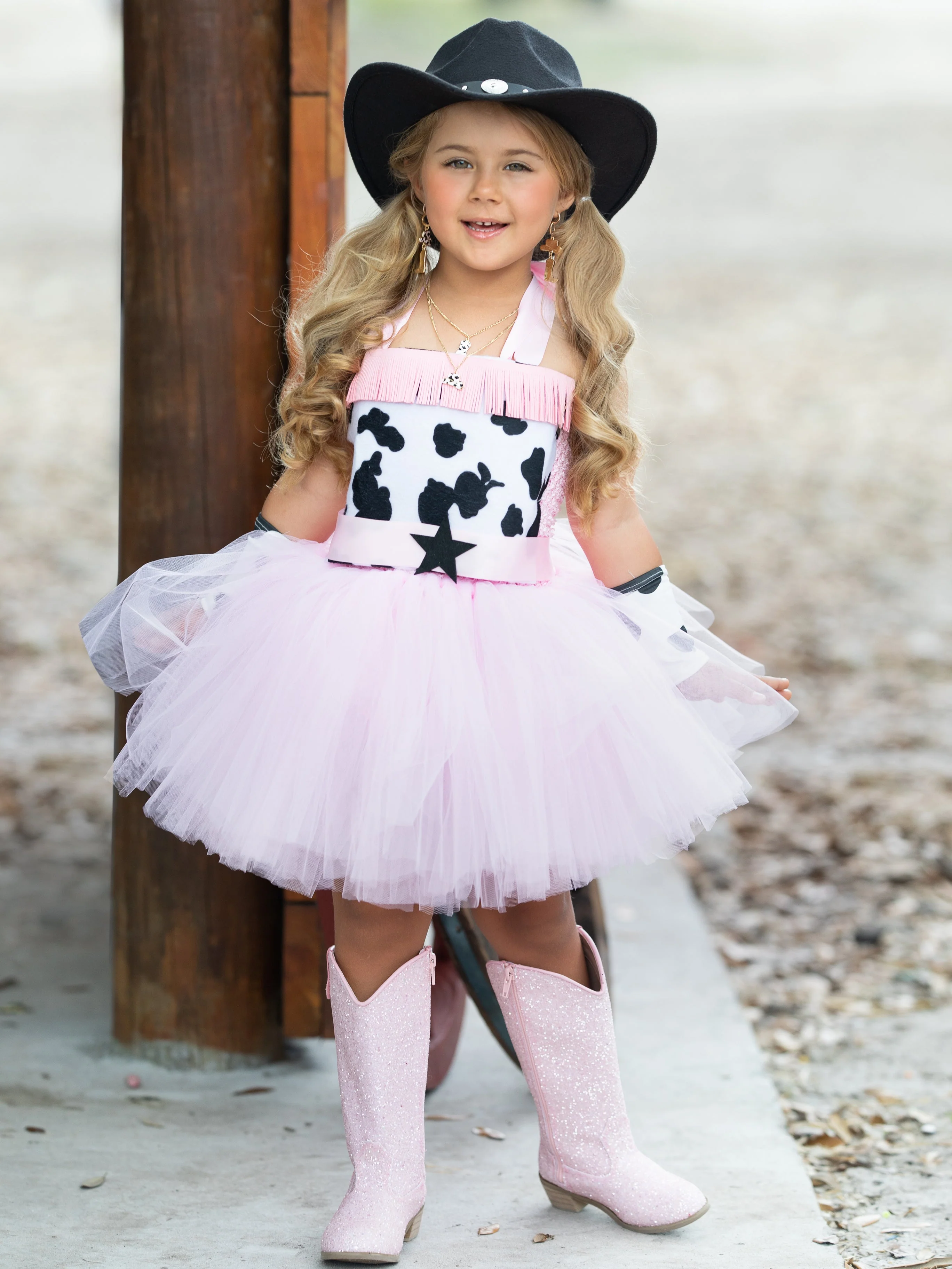 Girls Rodeo Princess Cowgirl Tutu Costume Dress - Image 3