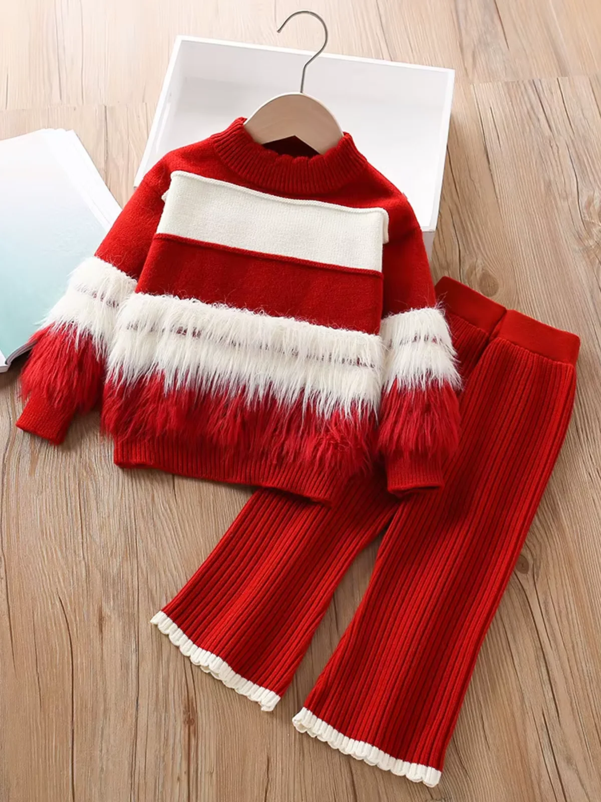 Cozy Chic Knitted Sweater and Flare Pant Set - Image 2