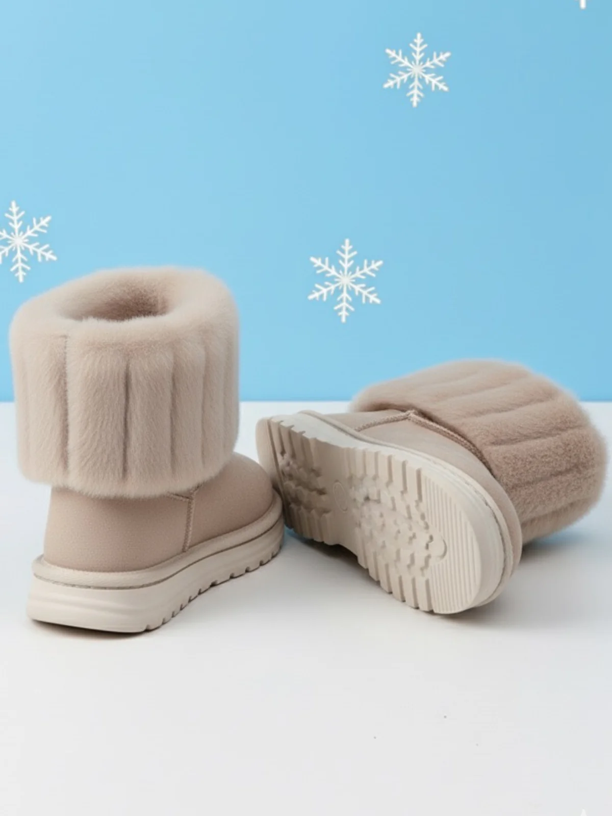 Cozy Taupe Faux Fur-Lined Boots - Image 2