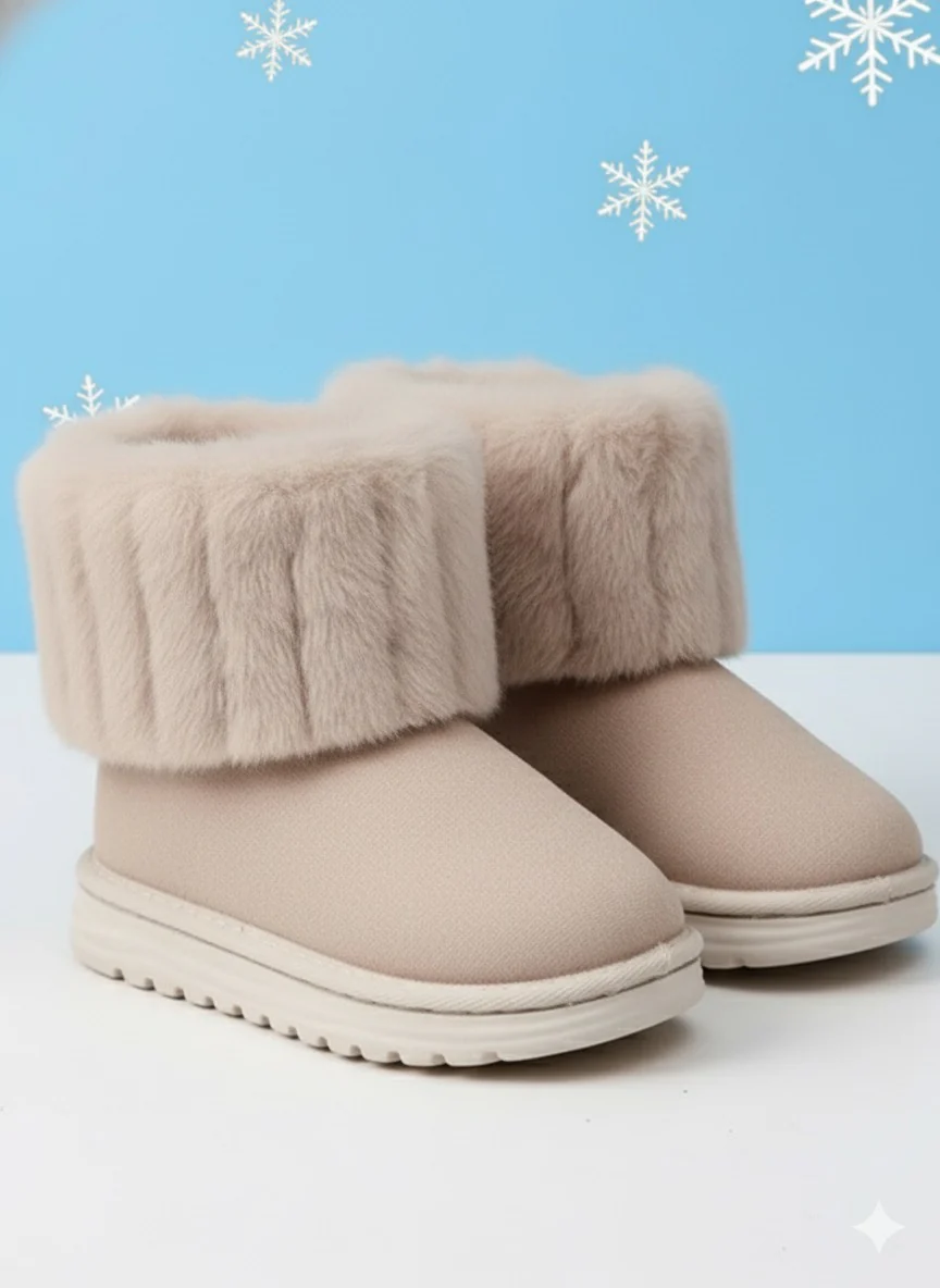 Cozy Taupe Faux Fur-Lined Boots - Image 3