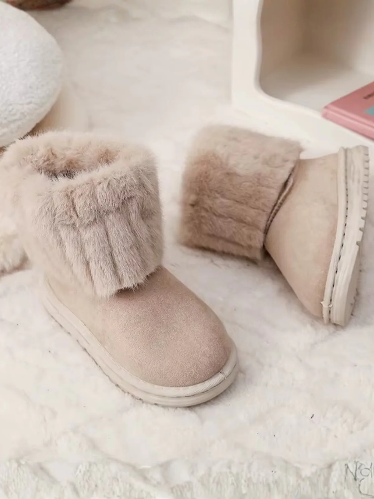 Cozy Taupe Faux Fur-Lined Boots - Image 5