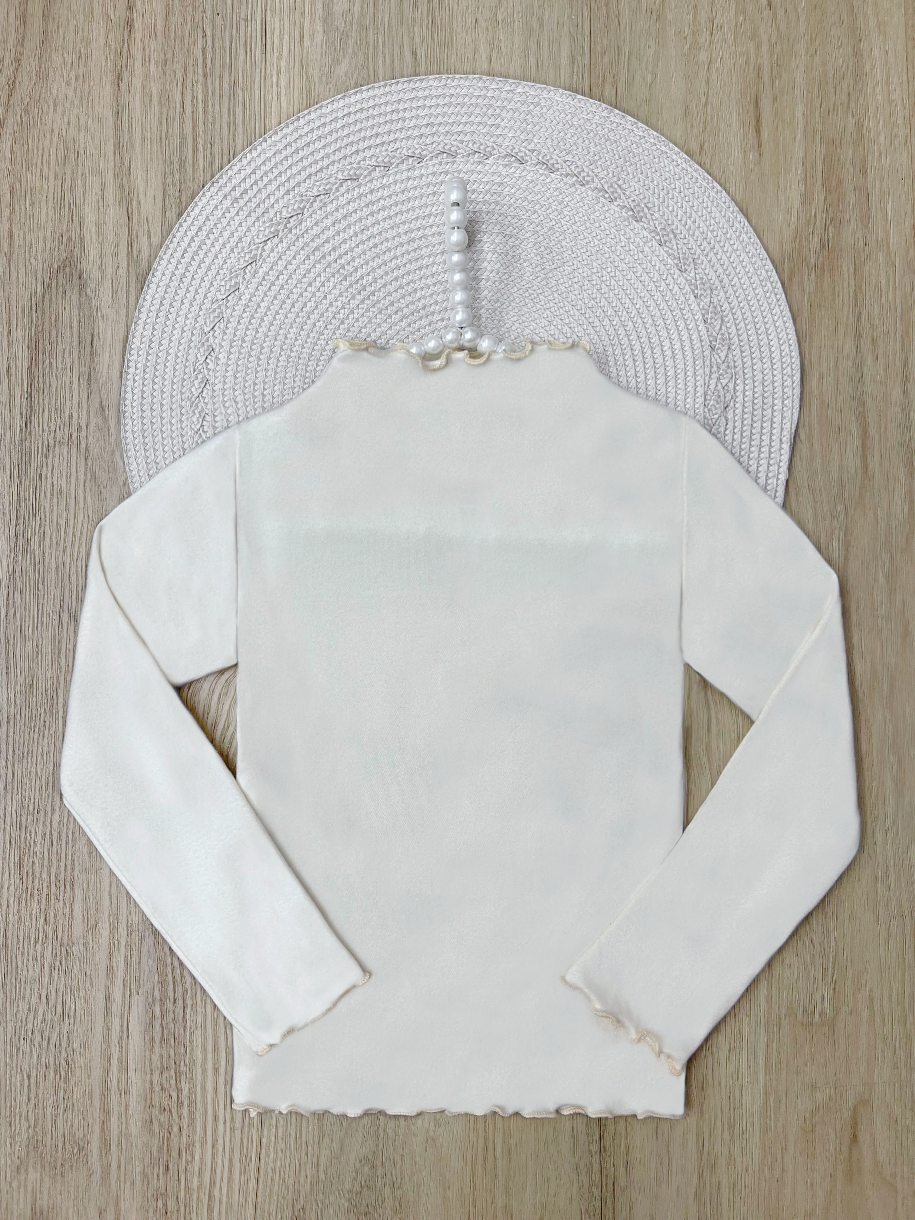 Cozy Lettuce-Edge Fleece Lined Long Sleeve Top - Image 2