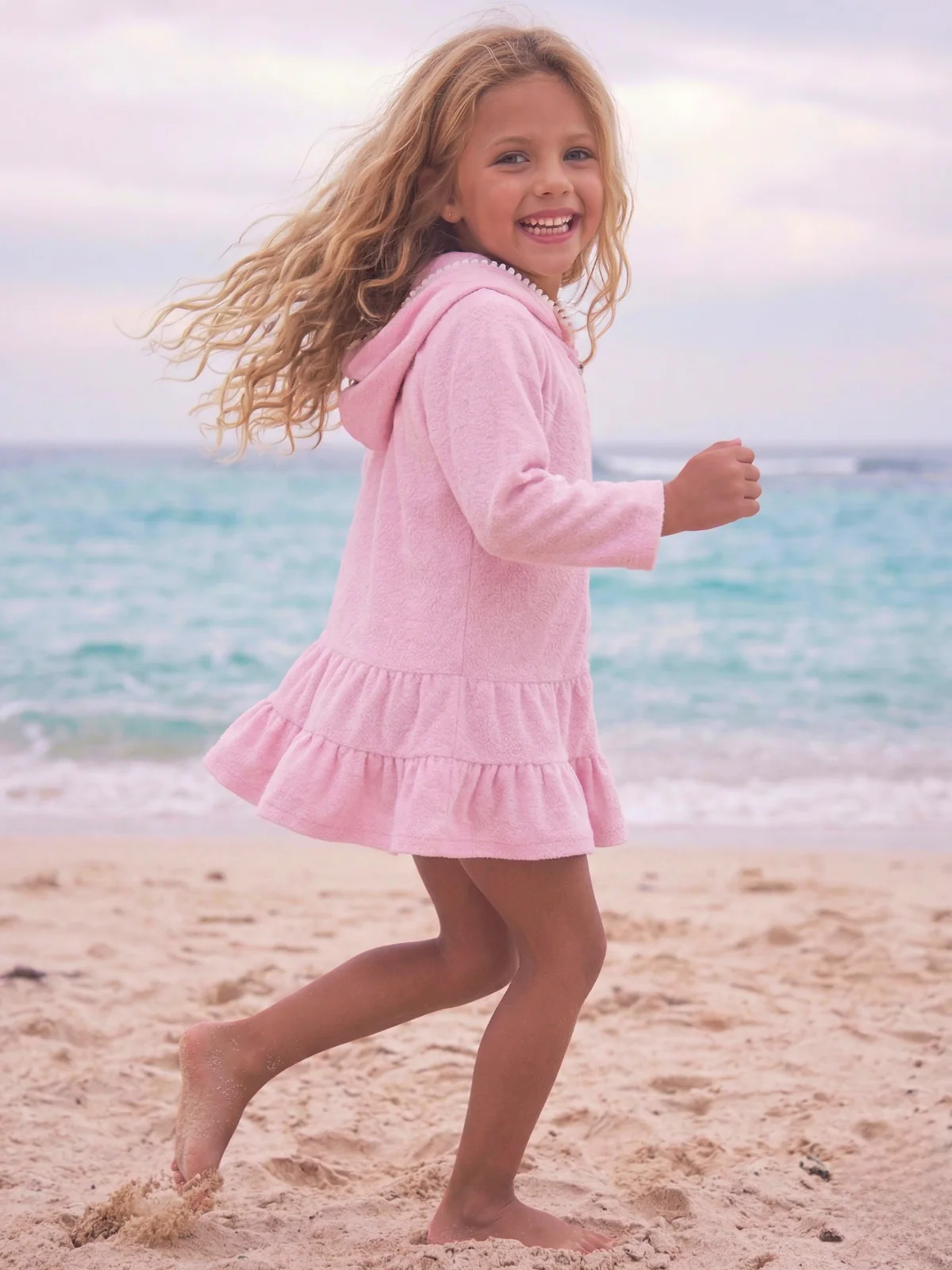 Cozy Splash Hooded Terry Ruffle Cover Up - Image 3