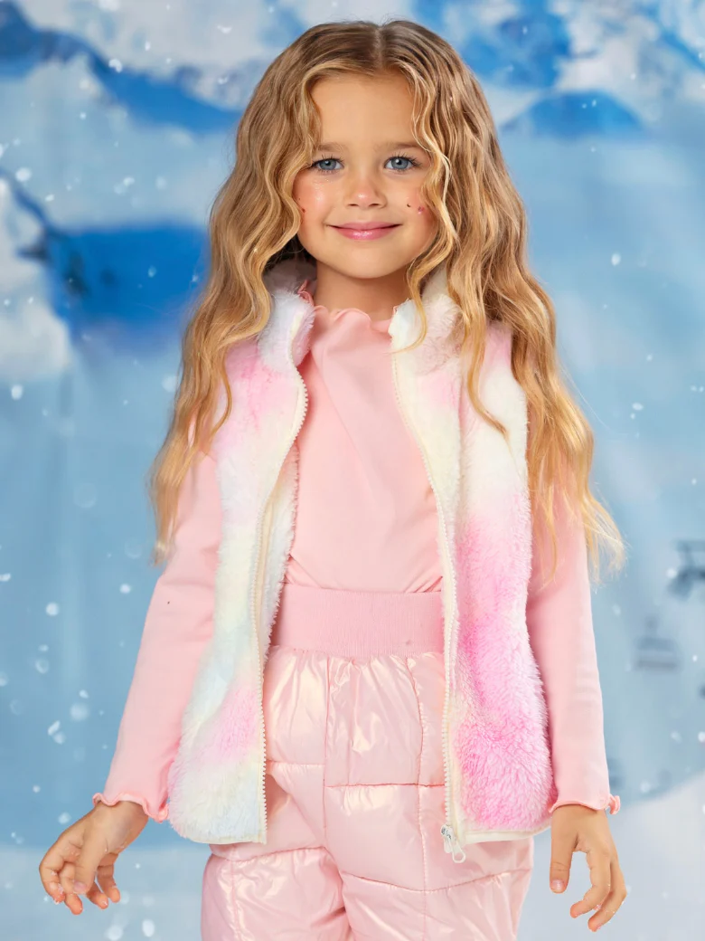 Cozy Winter Unicorn Tie Dye Sherpa Vest - Image 2